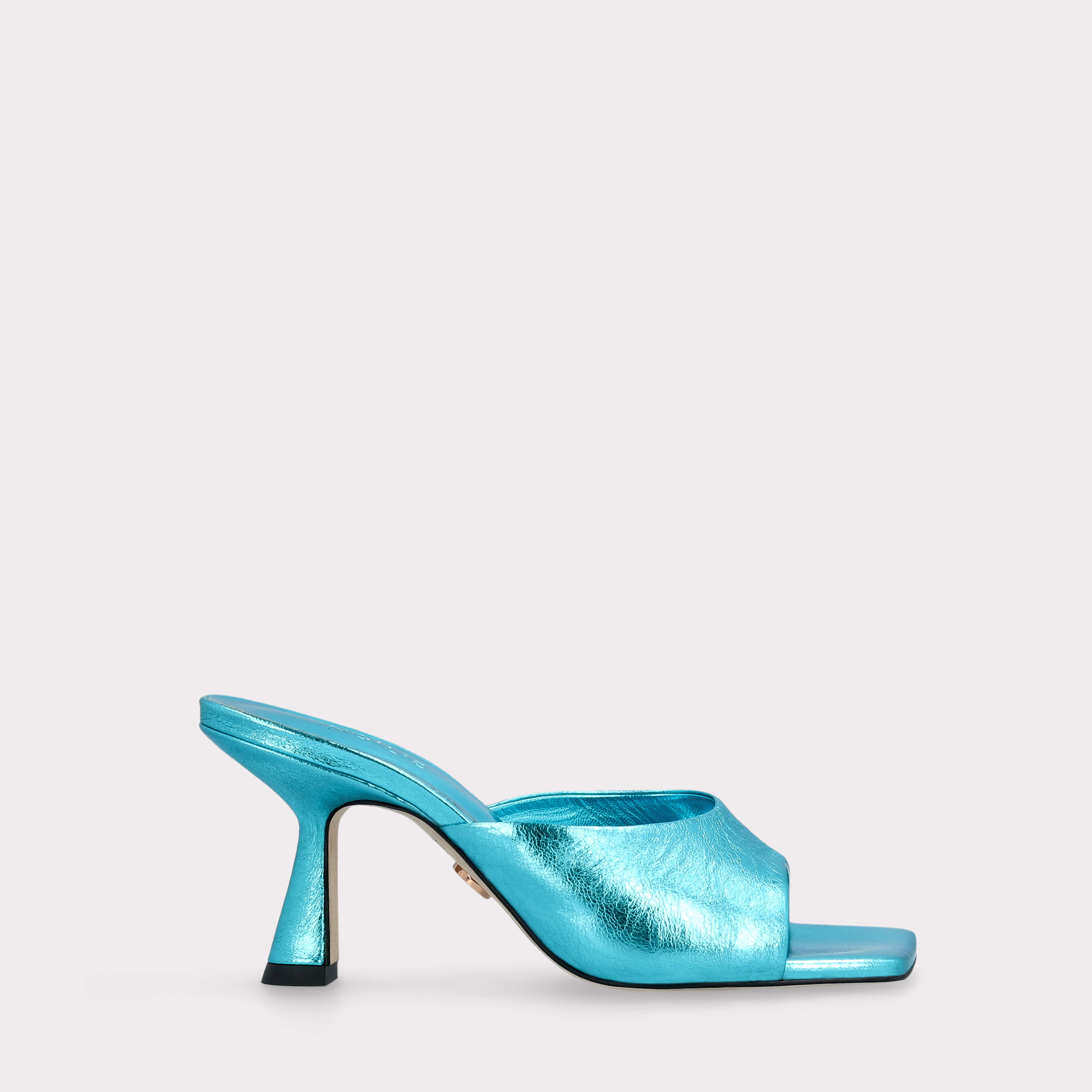 RENY BLUE METALLIC LEATHER MULES