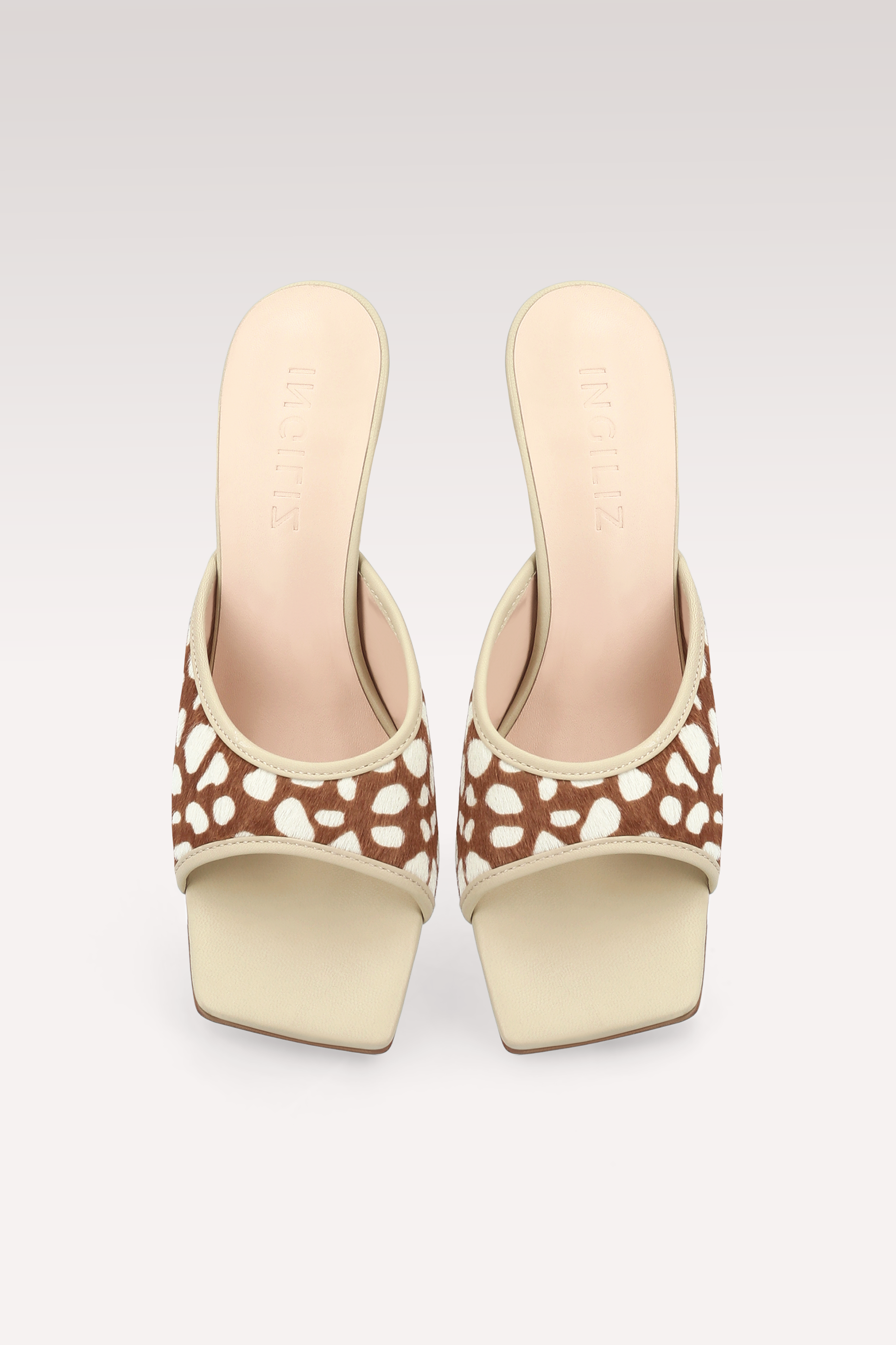 REY CREAM PONY CALF HAIR AND
LEATHER MULES