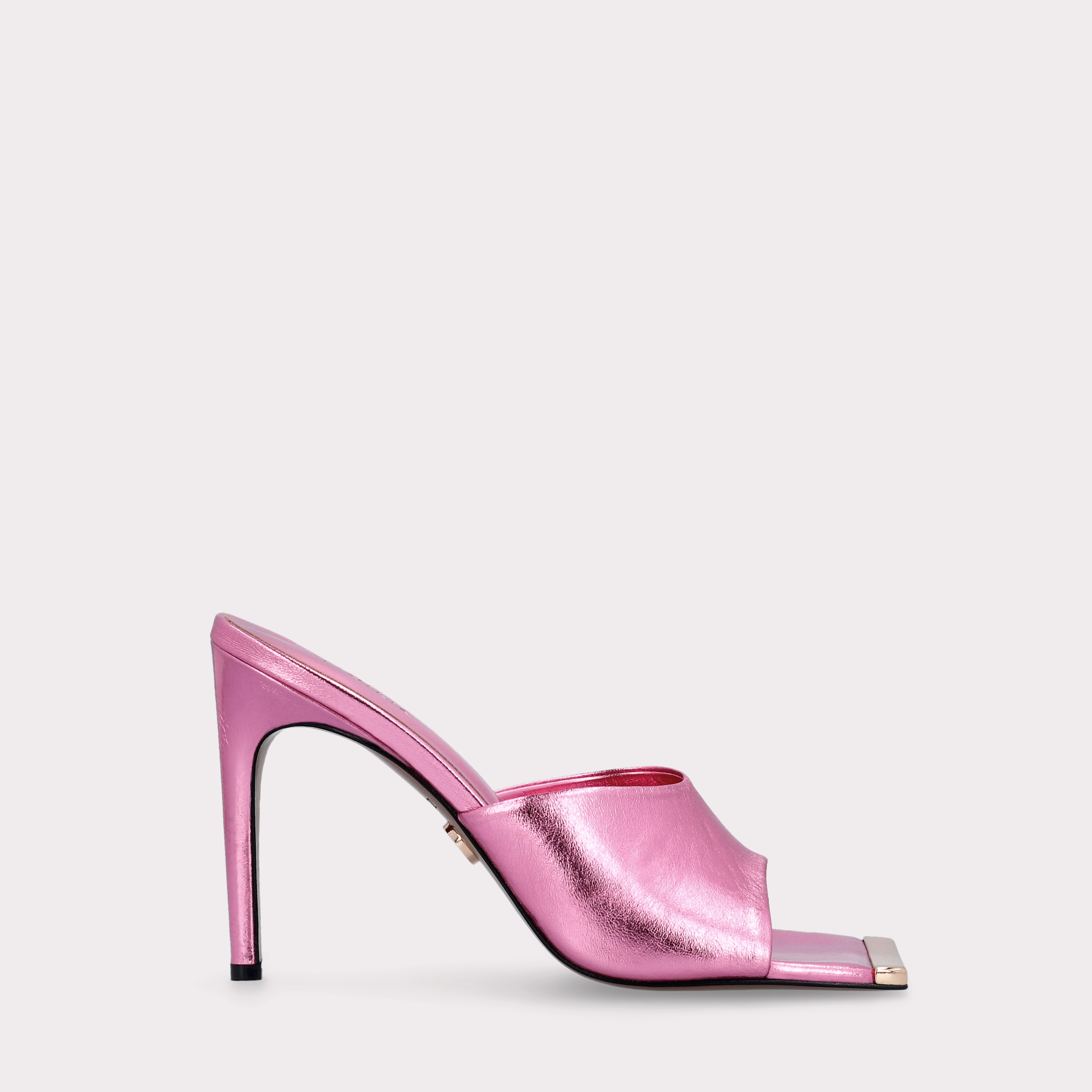 KALINA PINK METALLIC LEATHER MULES