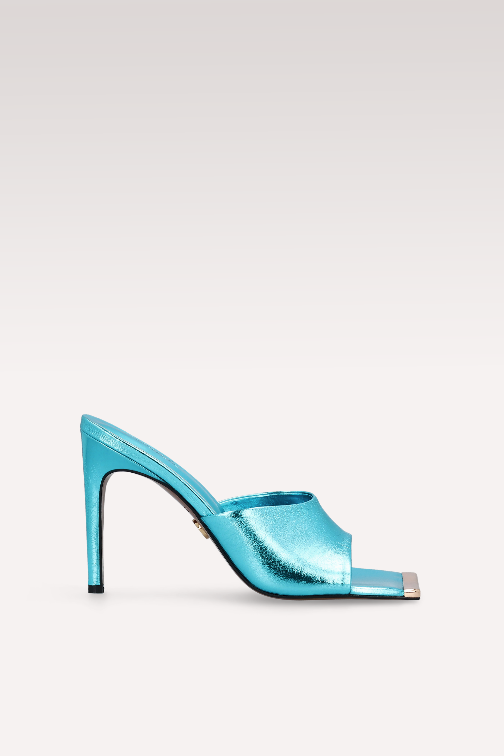 KALINA AQUAMARINE METALLIC LEATHER MULES