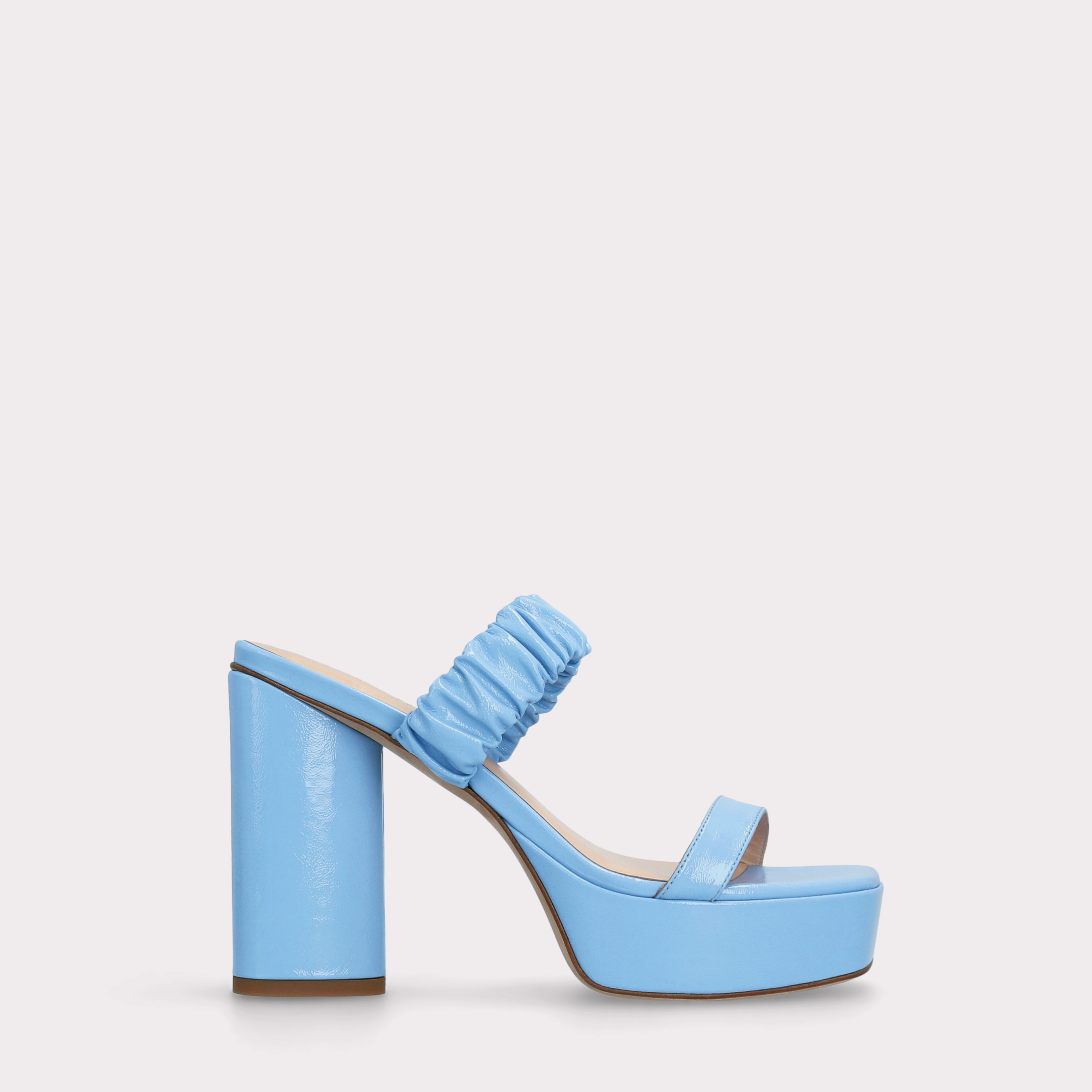 PLATFORM LEATHER MULES RADA BLUE
