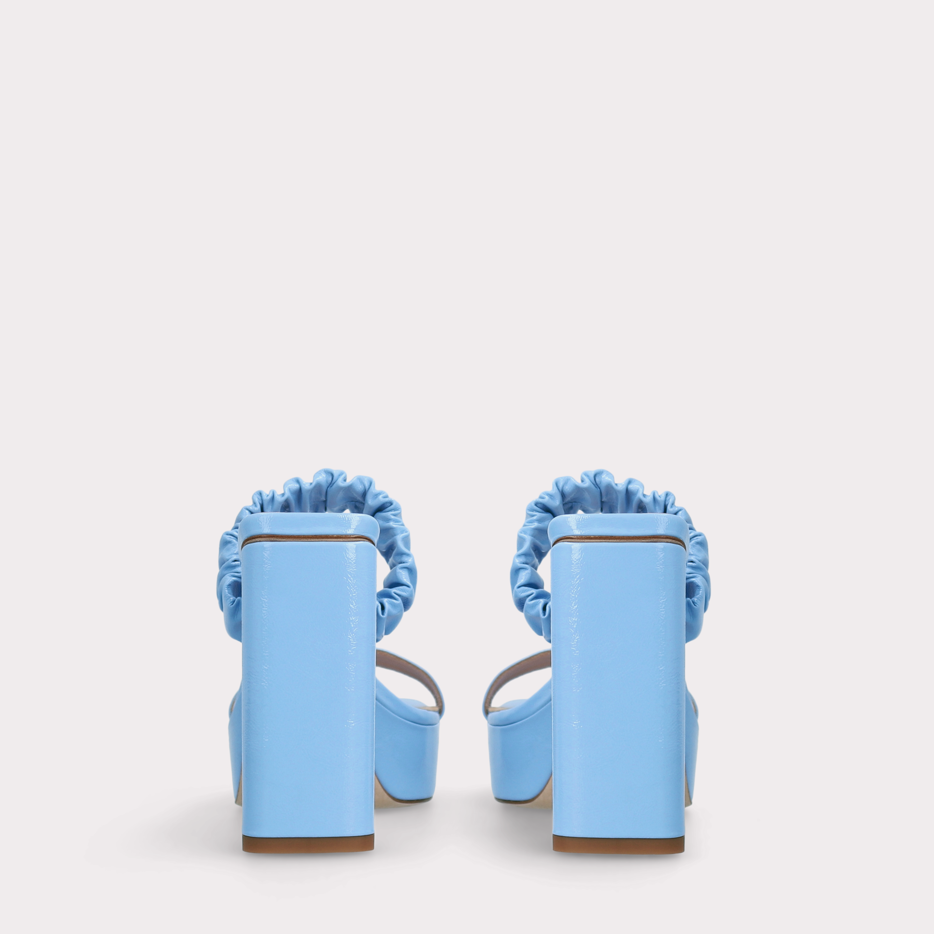 PLATFORM LEATHER MULES RADA BLUE