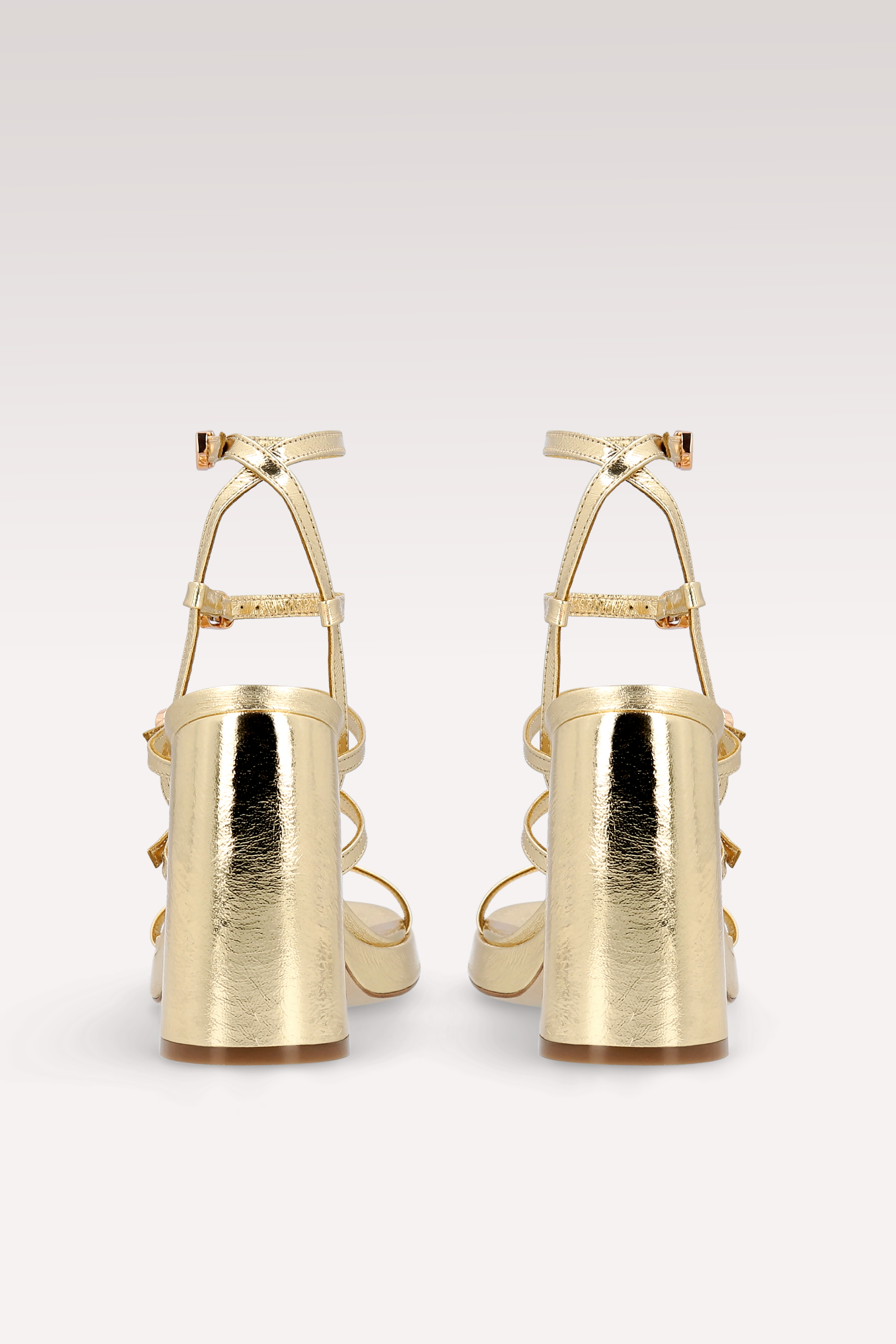 RITA GOLD METALLIC LEATHER PLATFORM SANDALS
