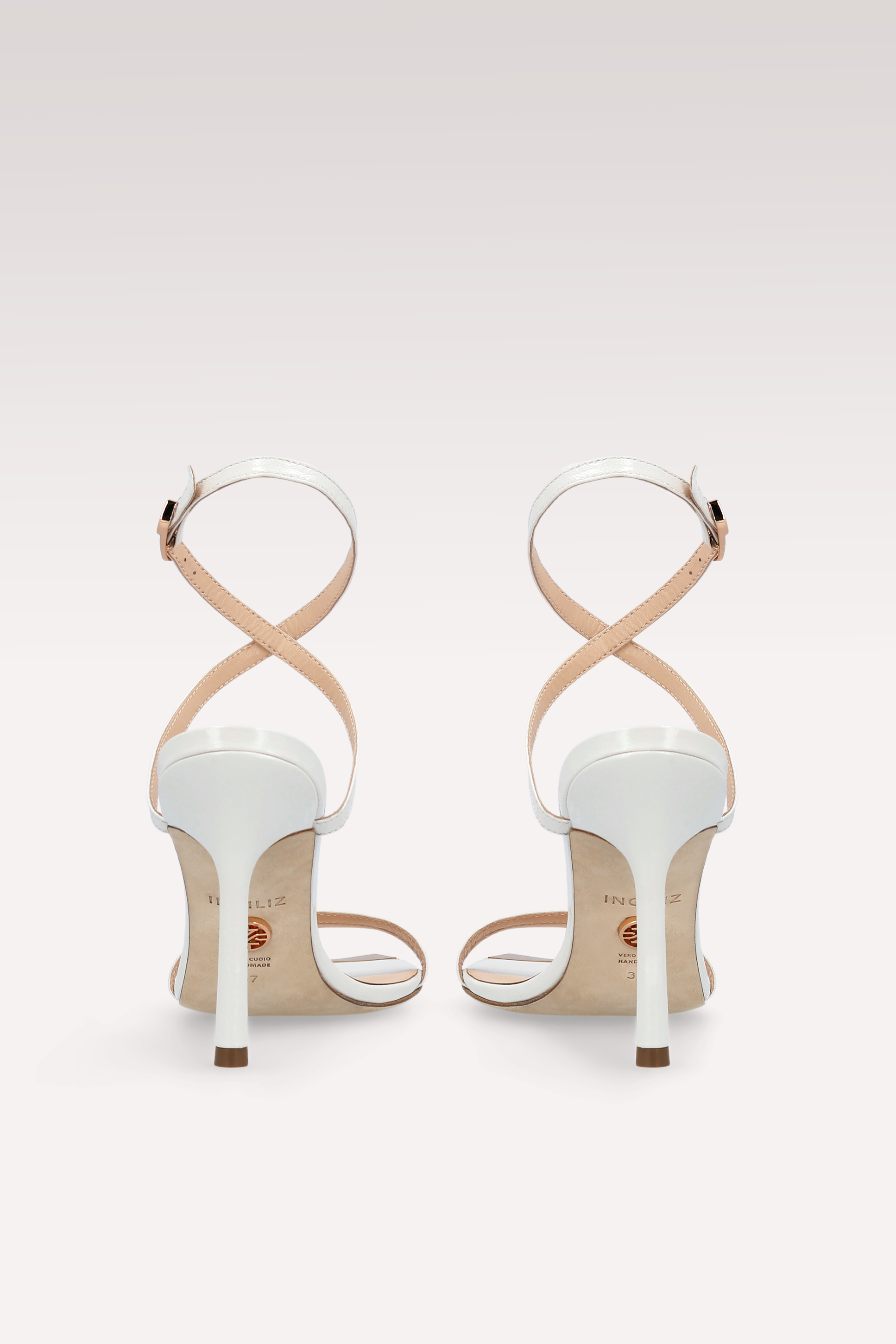 ANNY 10 IVORY LEATHER SANDALS