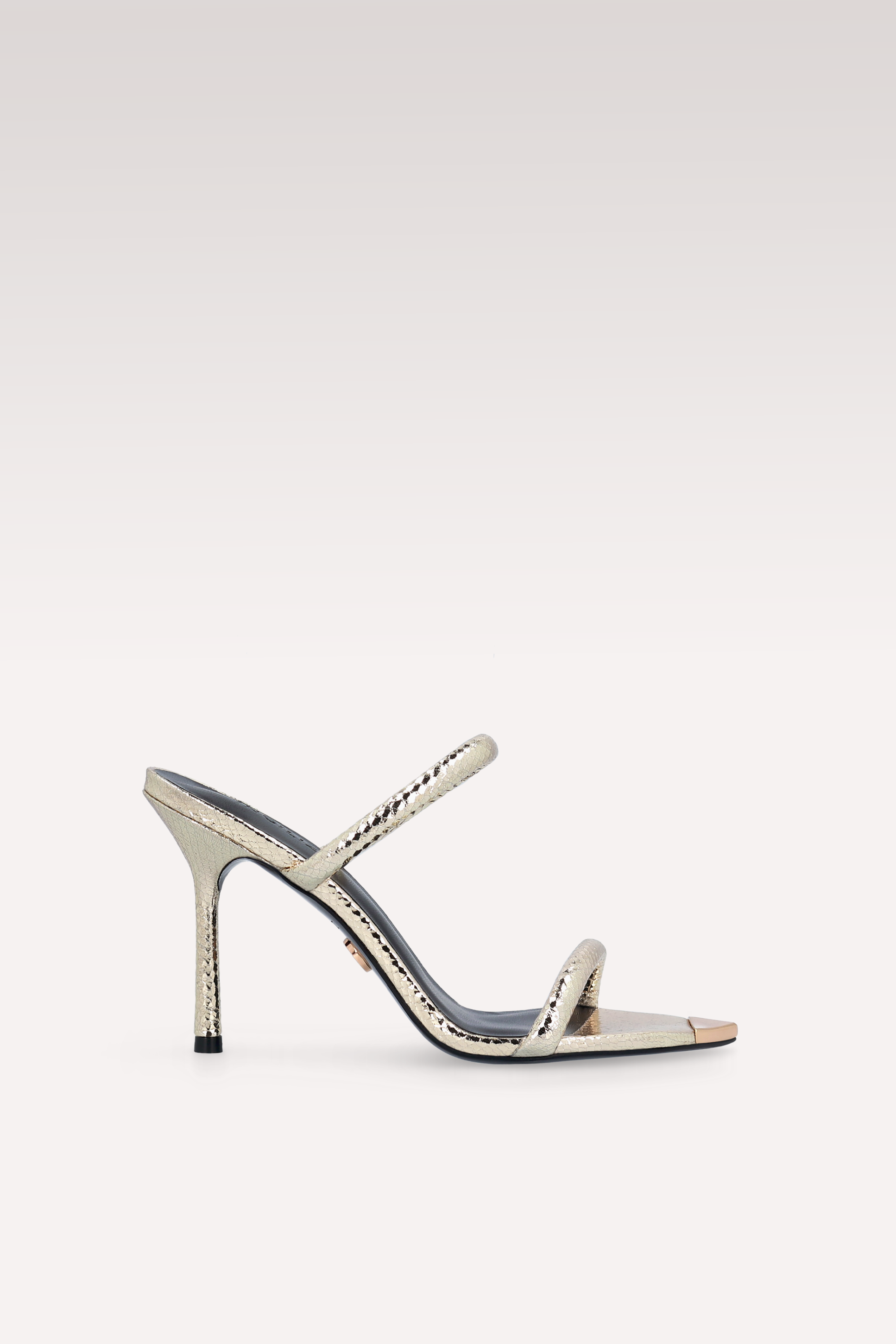 ANNY 99 MINI VIPER MIRROR PLATINUM LEATHER MULES