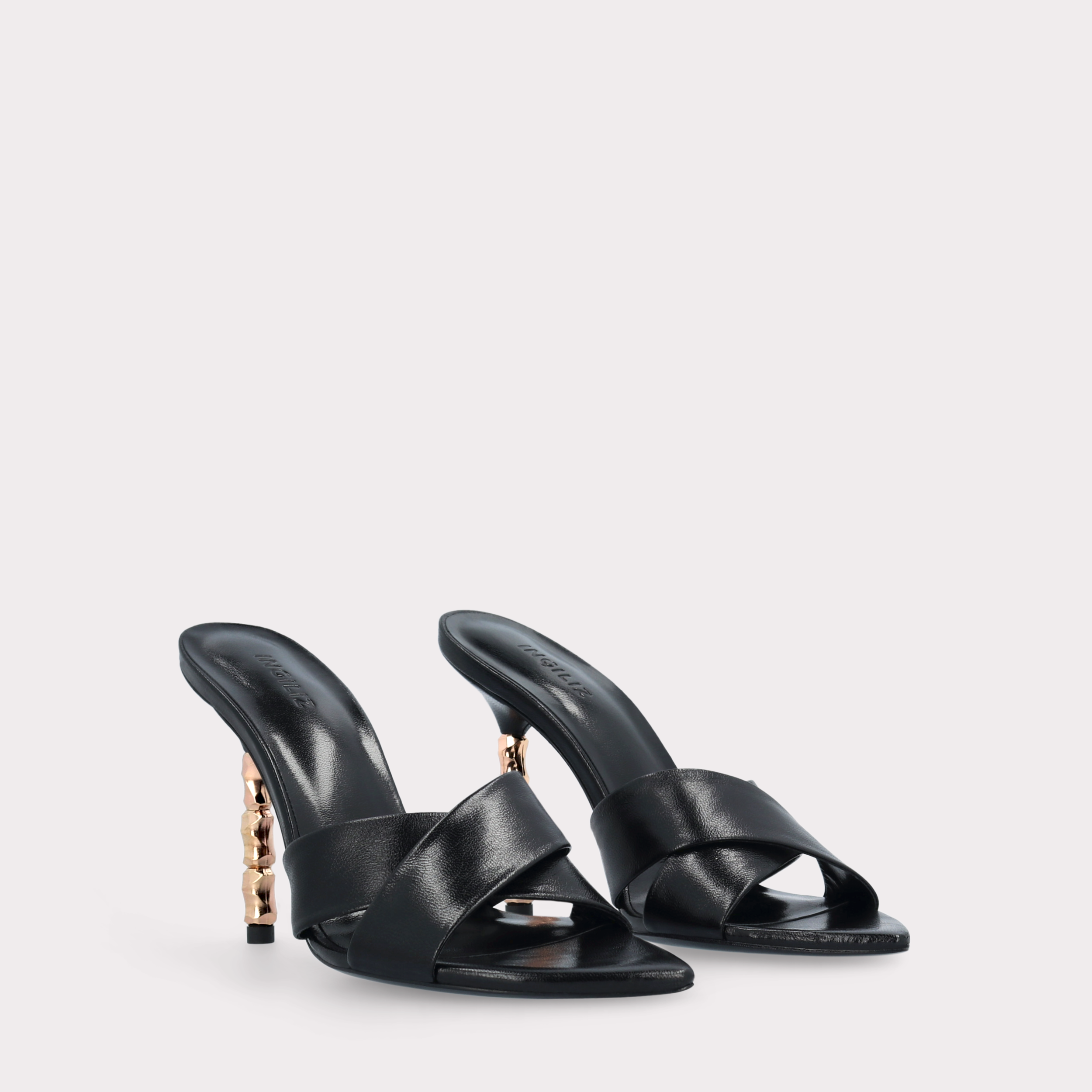 ADA 102 BLACK LEATHER MULES