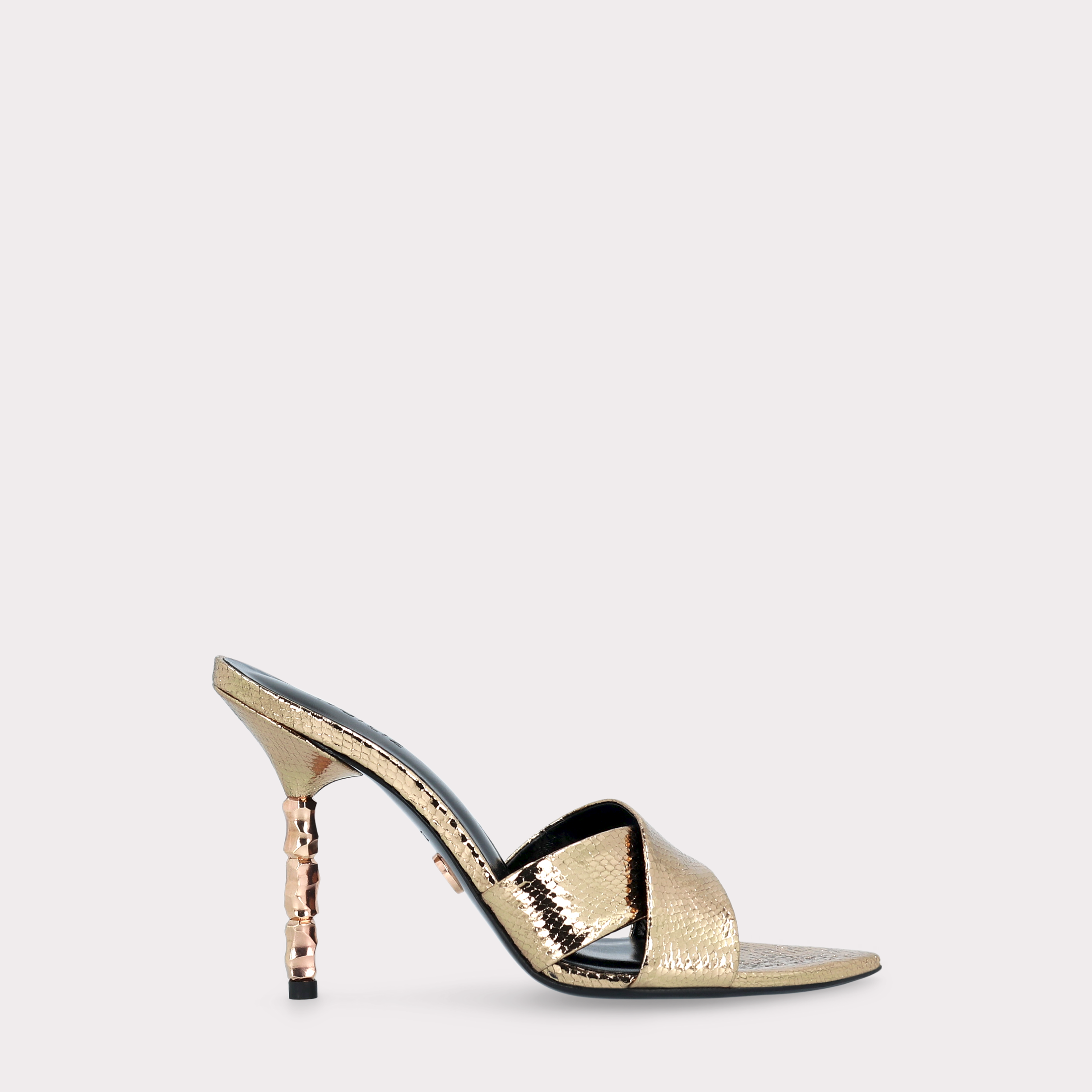 ADA 102 MINI VIPER MIRROR GOLD LEATHER MULES