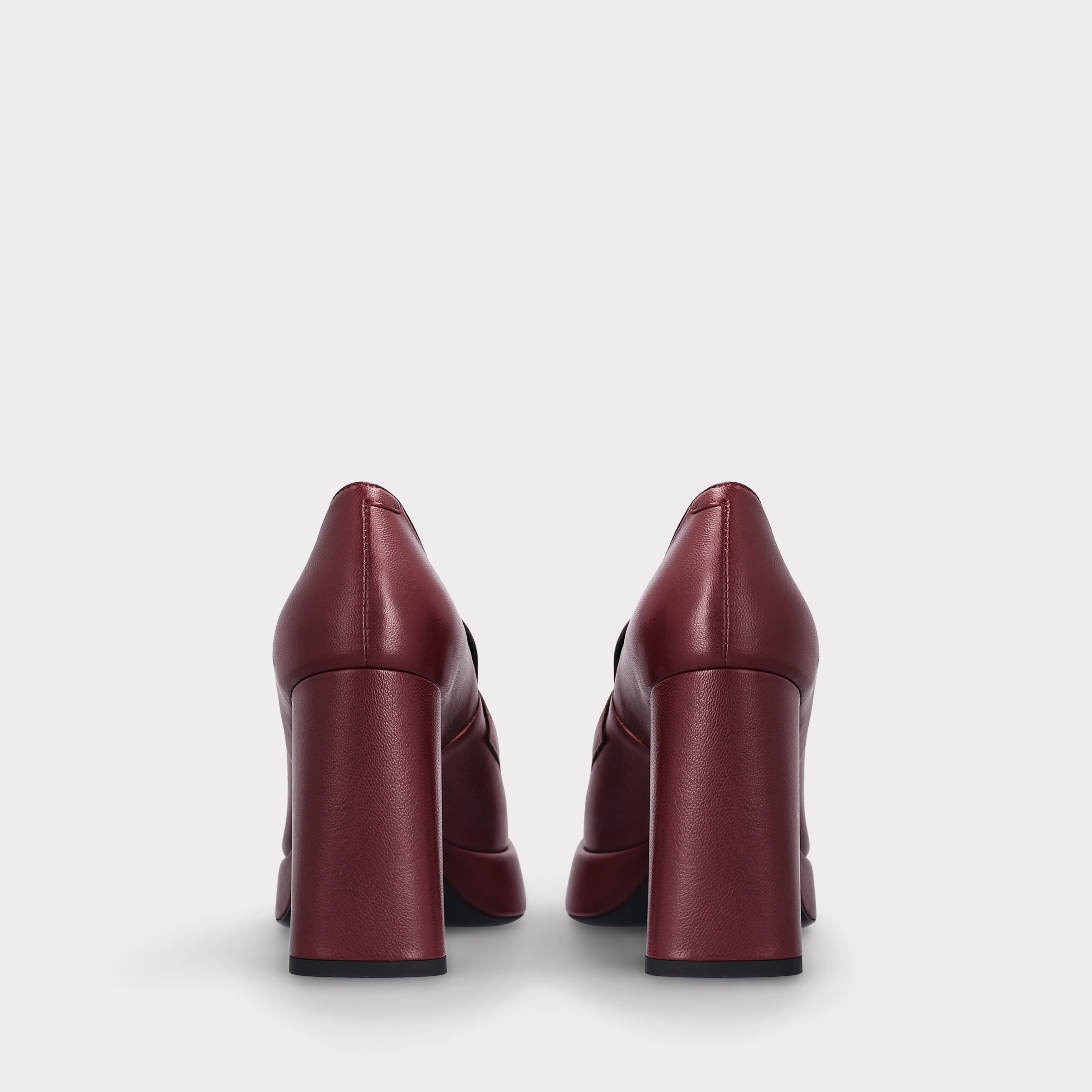 CINDY MOK 02 BURGUNDY SMOOTH LEATHER PLATFORM PUMPS