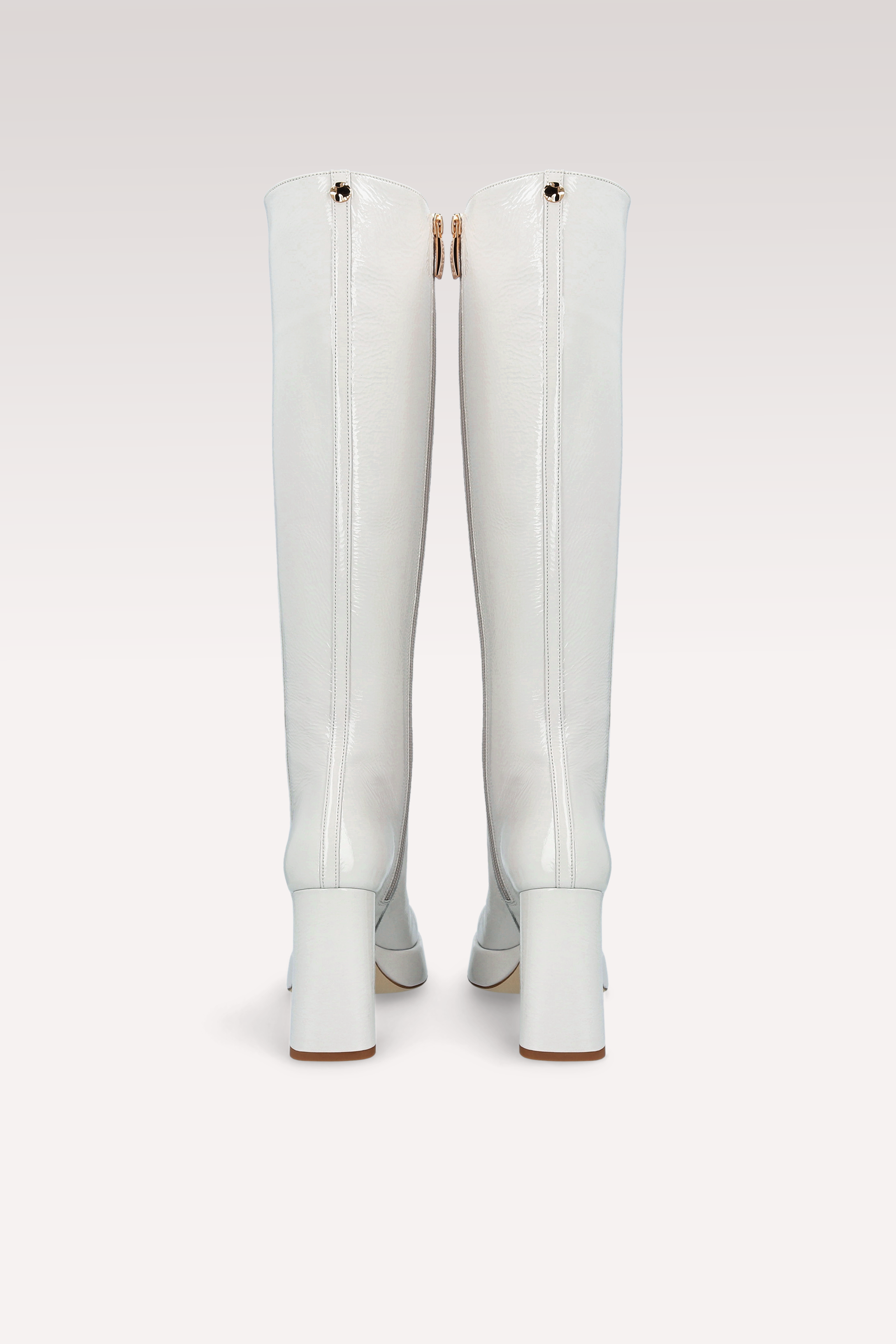 CINDY 01 STORM GRAY CRUSHED PATENT LEATHER PLATFORM BOOTS