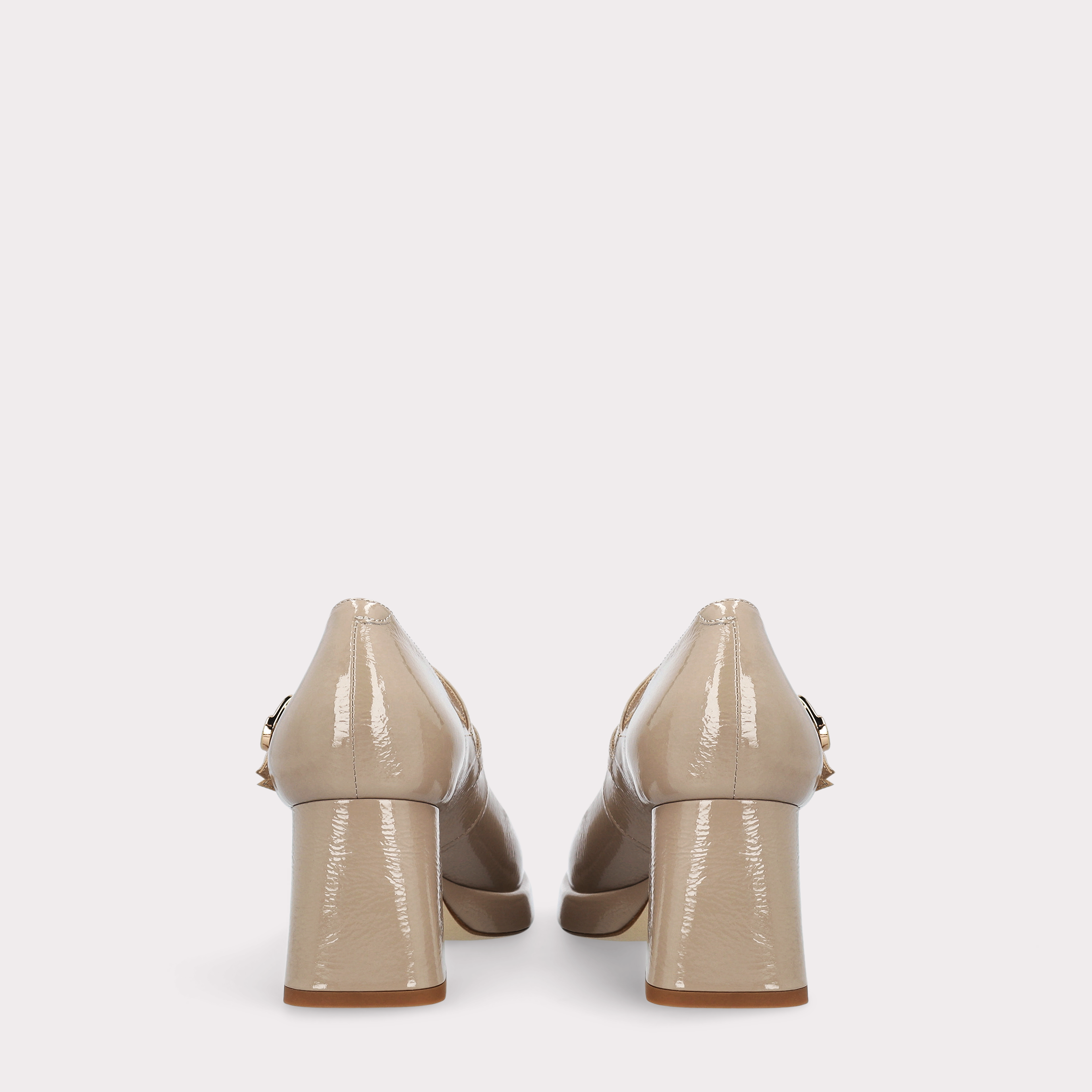 CONNIE BEBE 01 NUDE CRUSHED PATENT LEATHER PLATFORM PUMPS