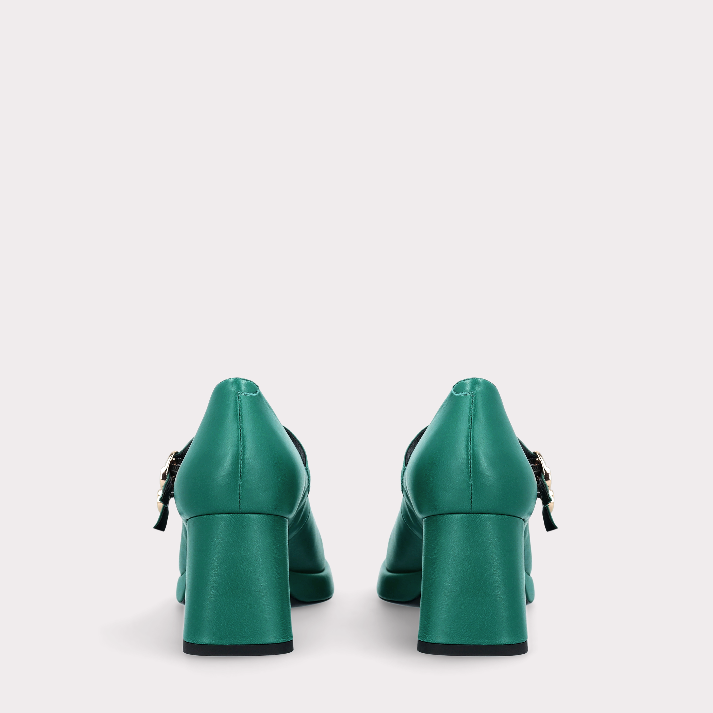 CONNIE BEBE 01 GREEN SMOOTH LEATHER PLATFORM PUMPS