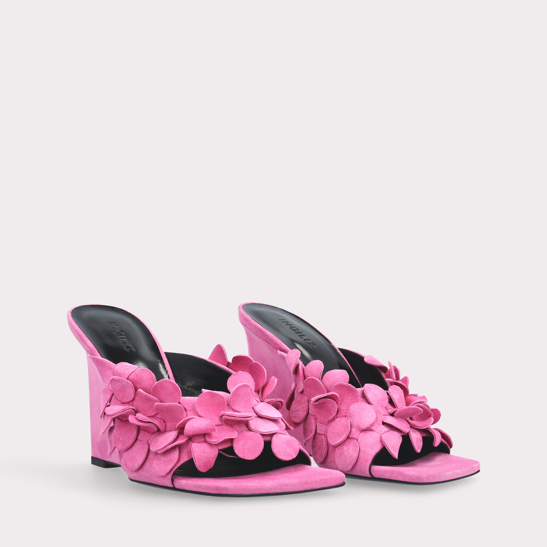 ZILLY 01 FUCHSIA SUEDE LEATHER MULES
