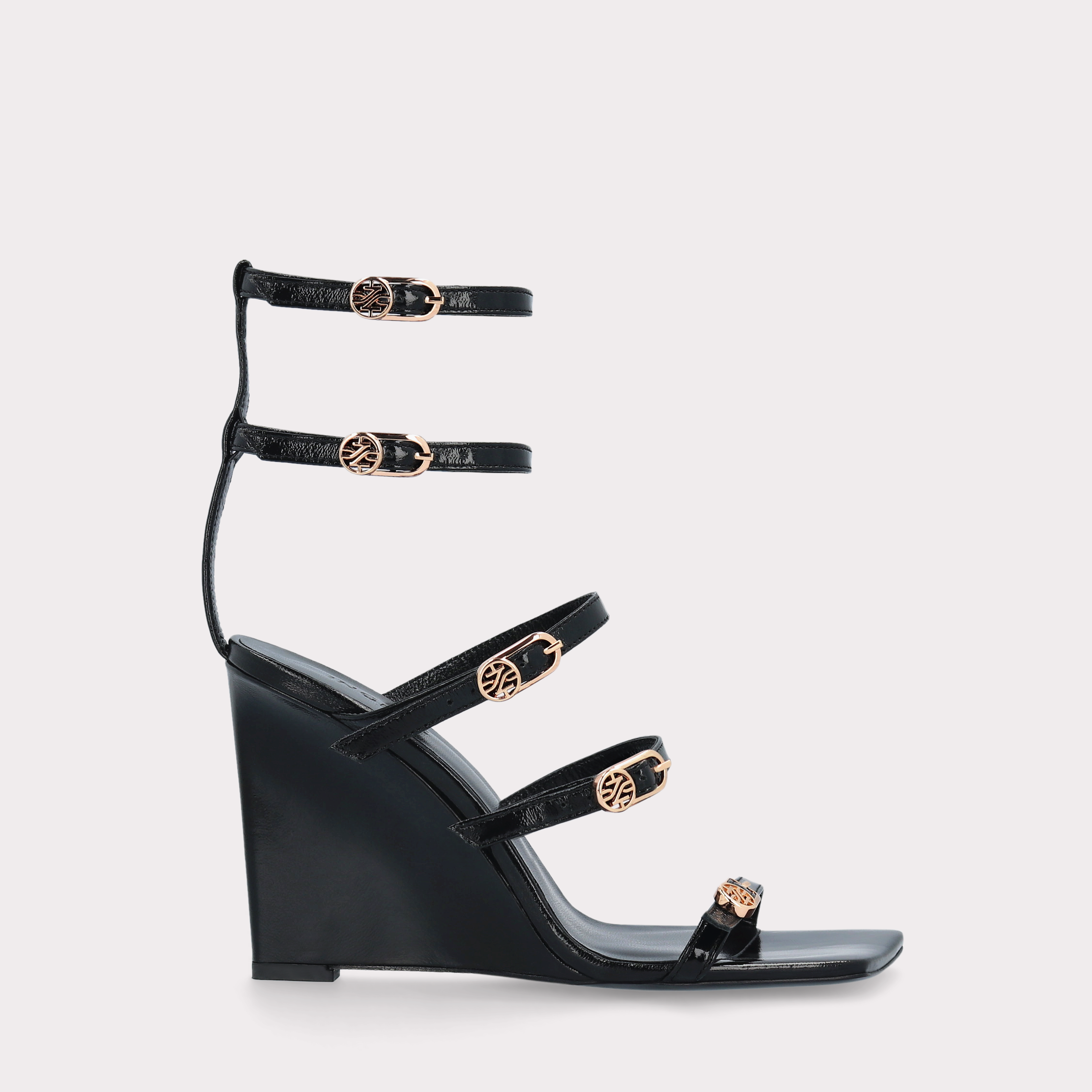ZILLY 02 BLACK LEATHER SANDALS