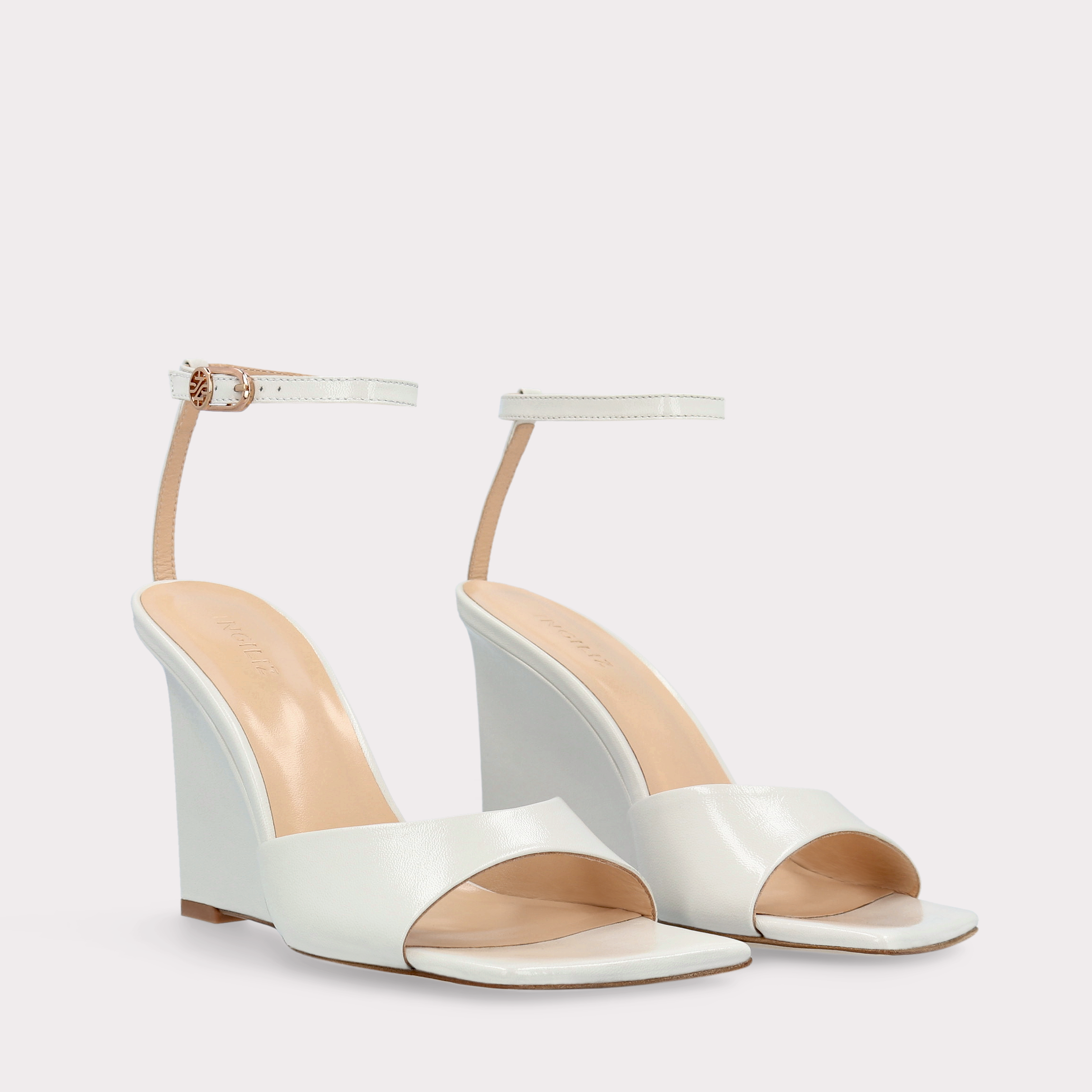 ZILLY 04 IVORY LEATHER SANDALS