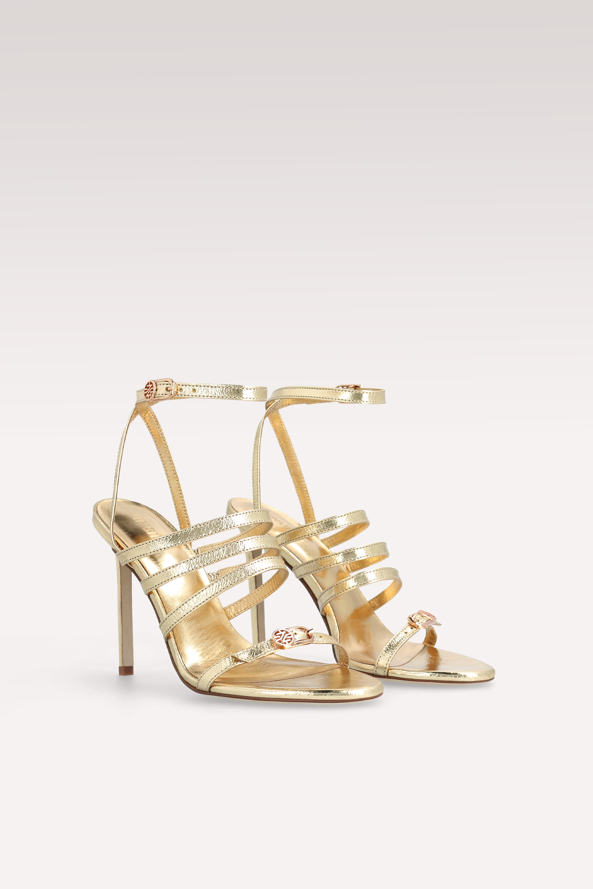 ATHENA 04 GOLD METALLIC LEATHER SANDALS