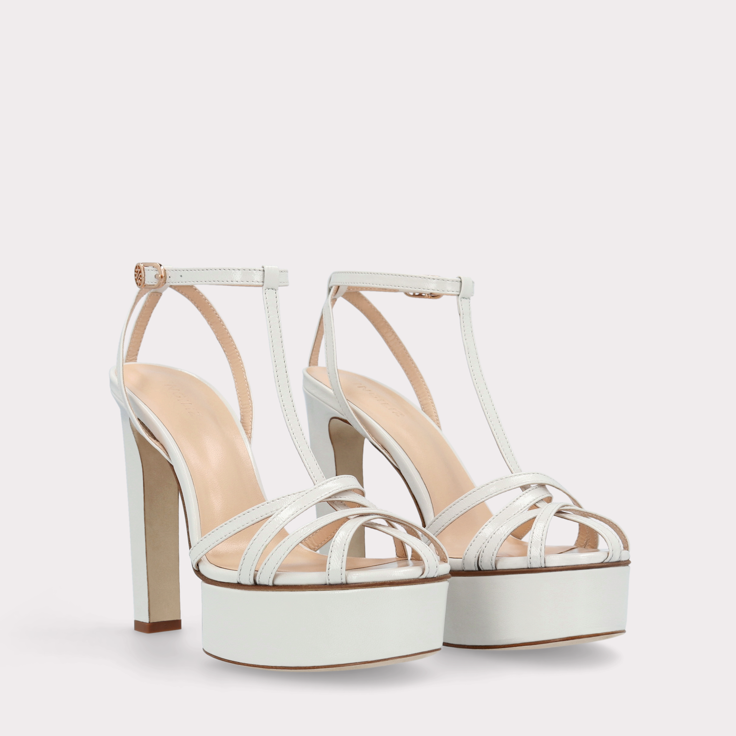 PATTY 01 IVORY LEATHER SANDALS