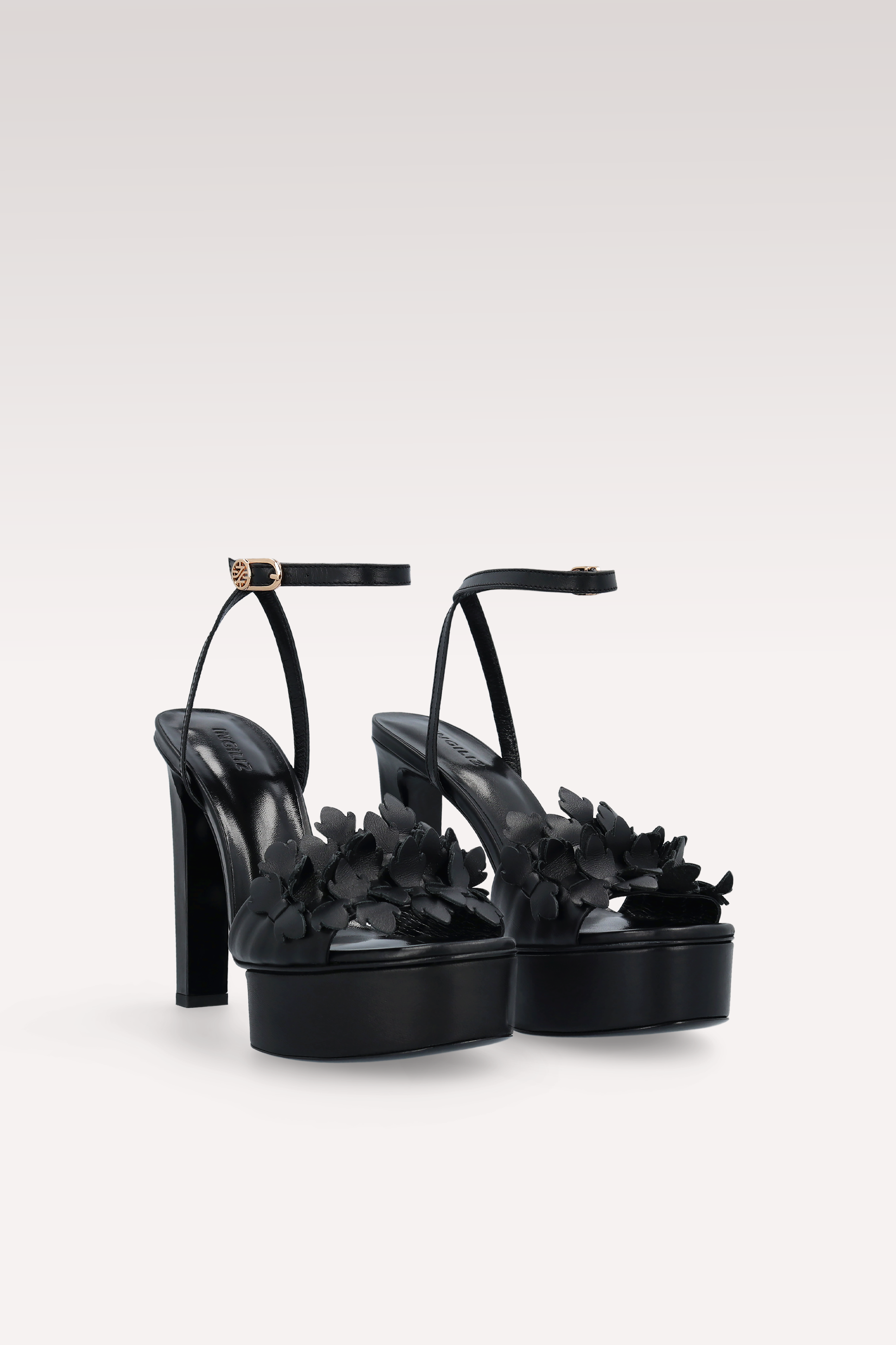PATTY 02 BLACK LEATHER SANDALS