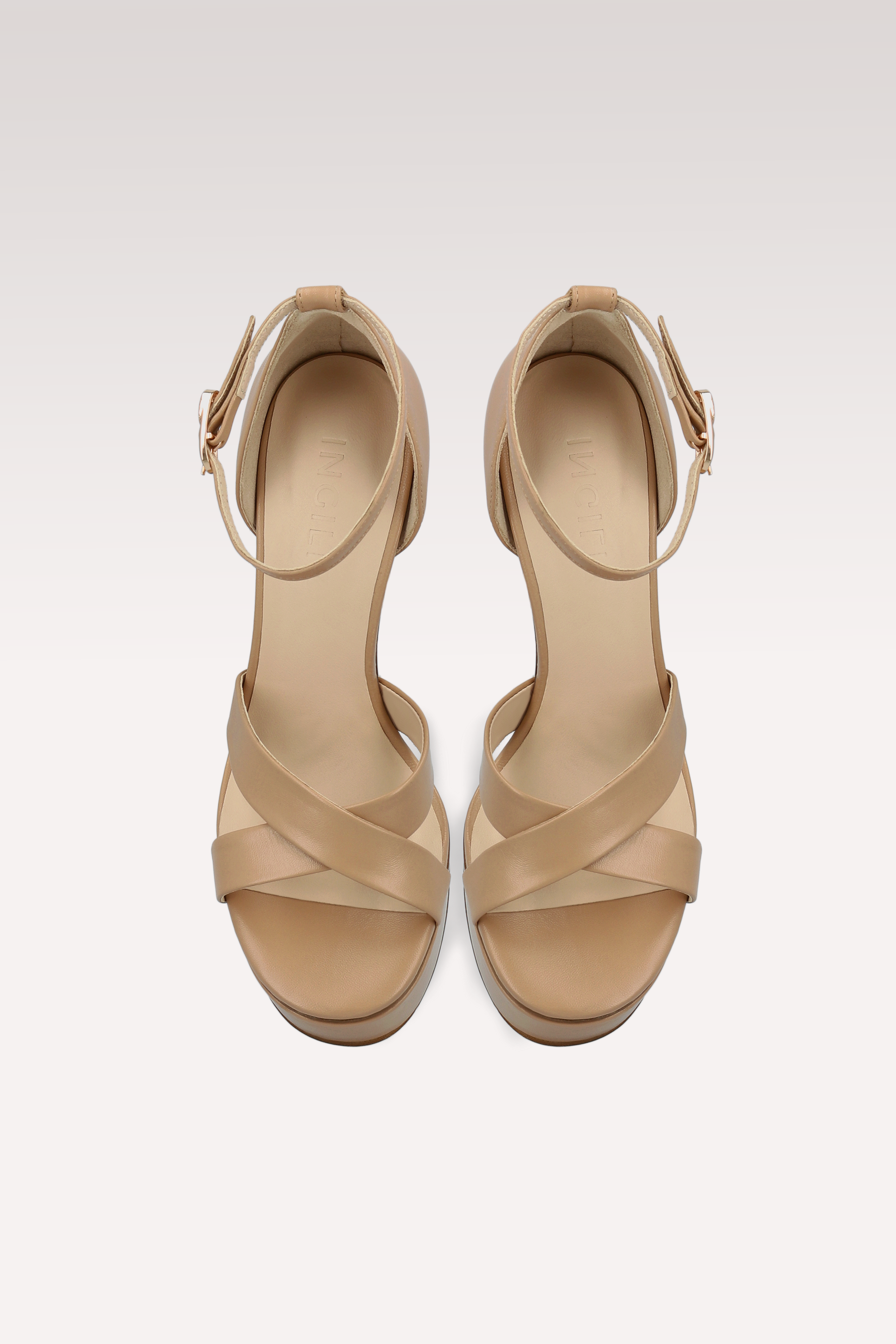 PATTY MOCHA MOUSSE LEATHER PLATFORM SANDALS