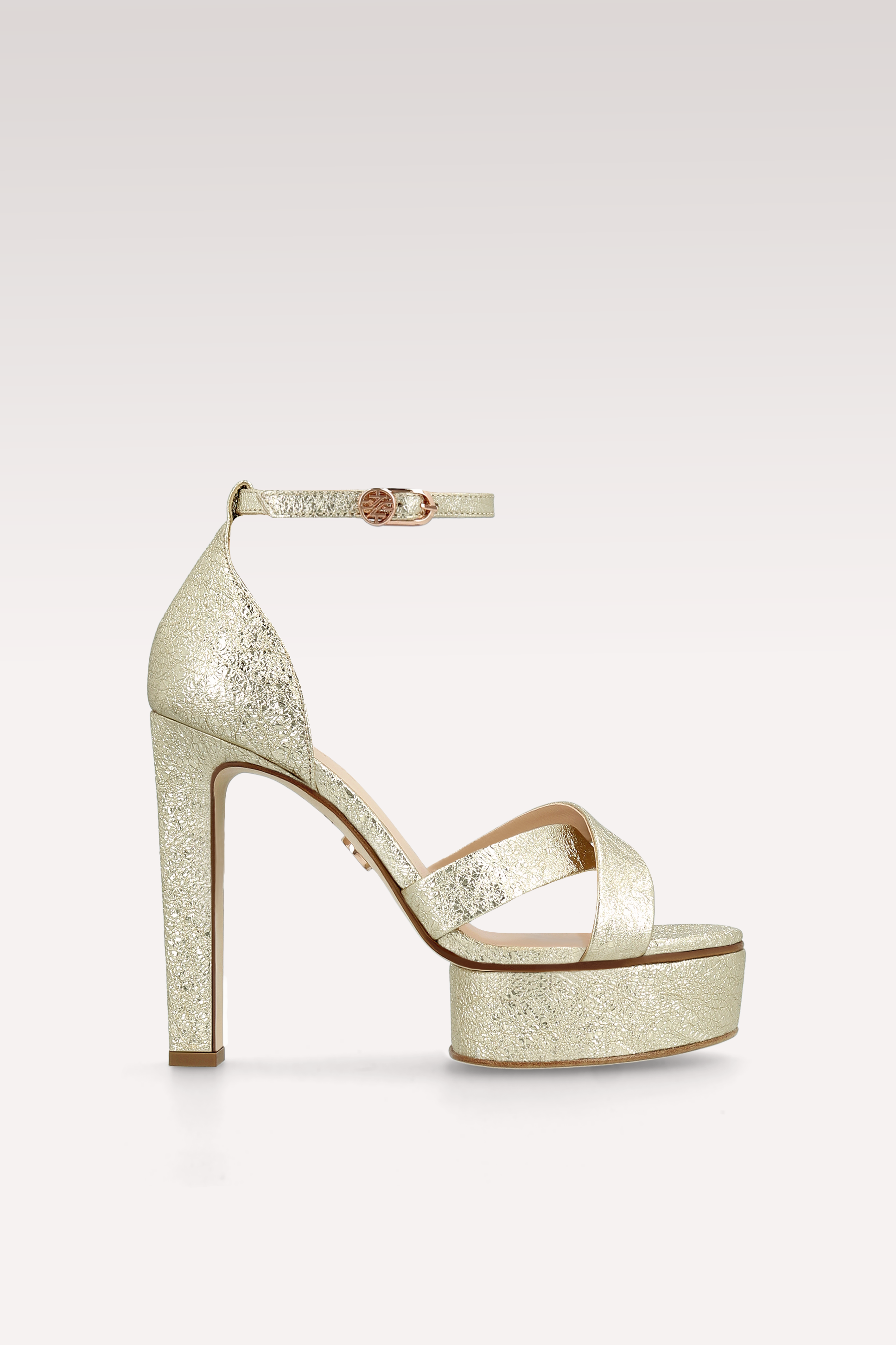PATTY 03 GOLD METALLIC LEATHER PLATFORM SANDALS