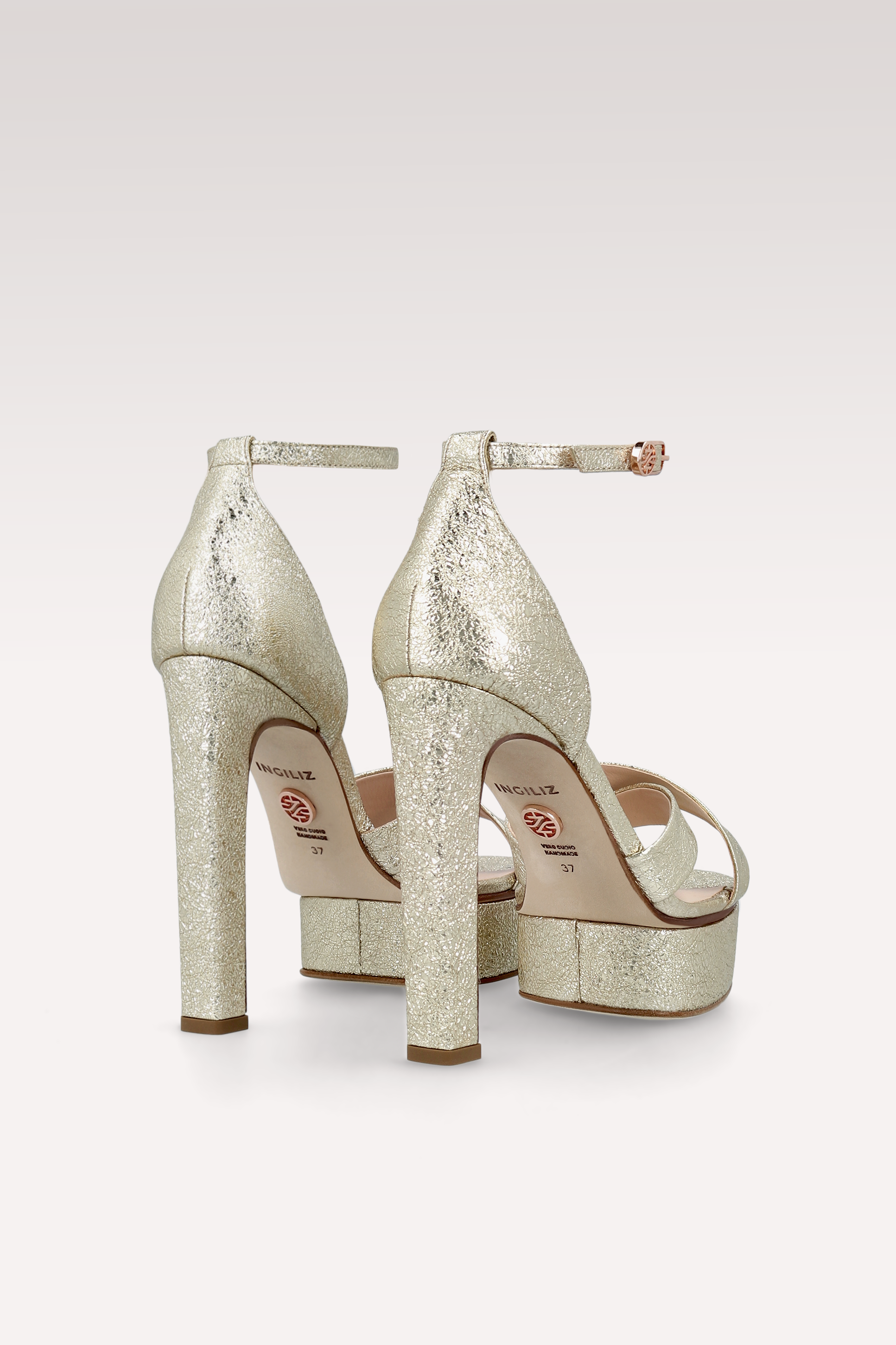 PATTY 03 GOLD METALLIC LEATHER PLATFORM SANDALS