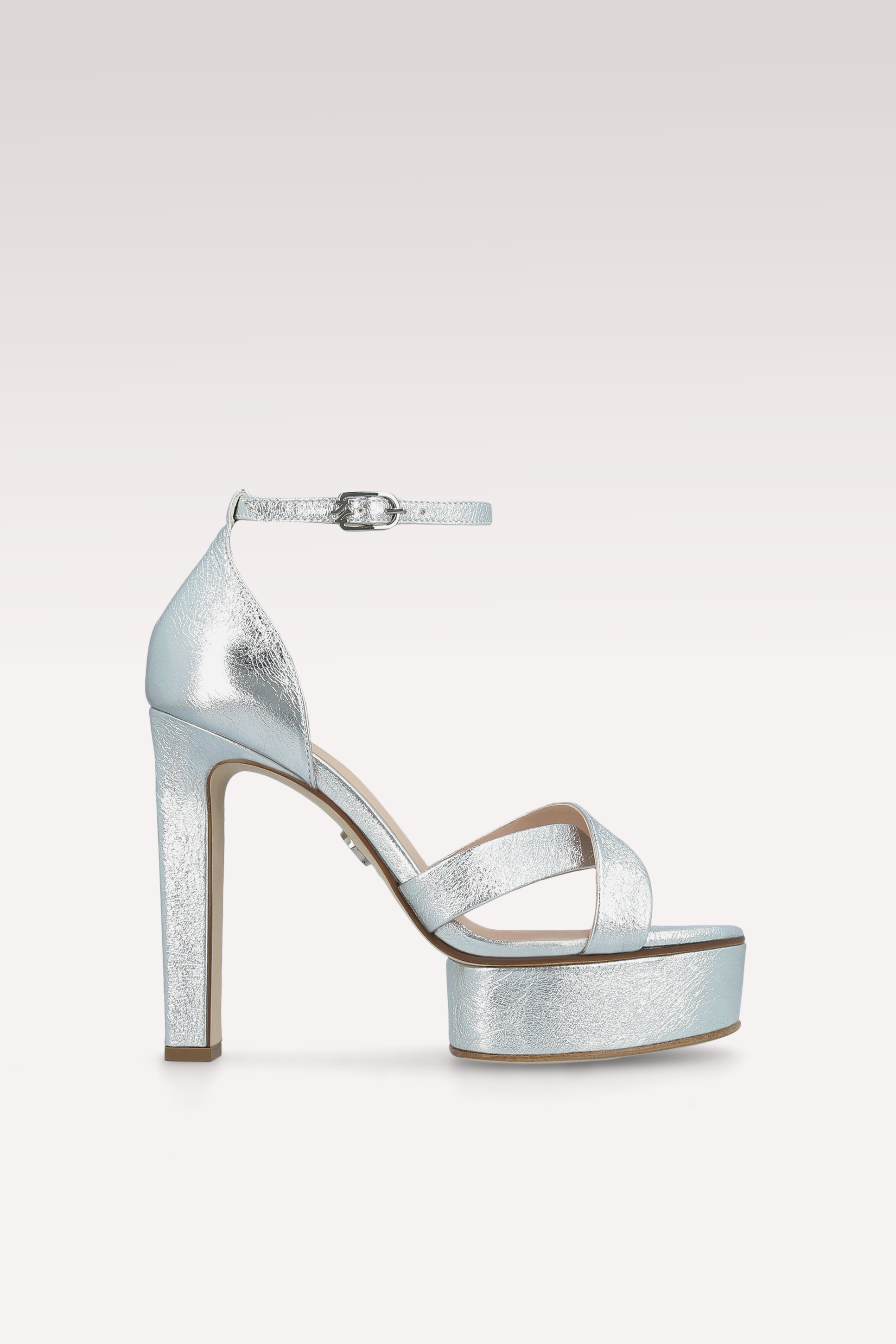 PATTY 03 SILVER METALLIC LEATHER PLATFORM SANDALS