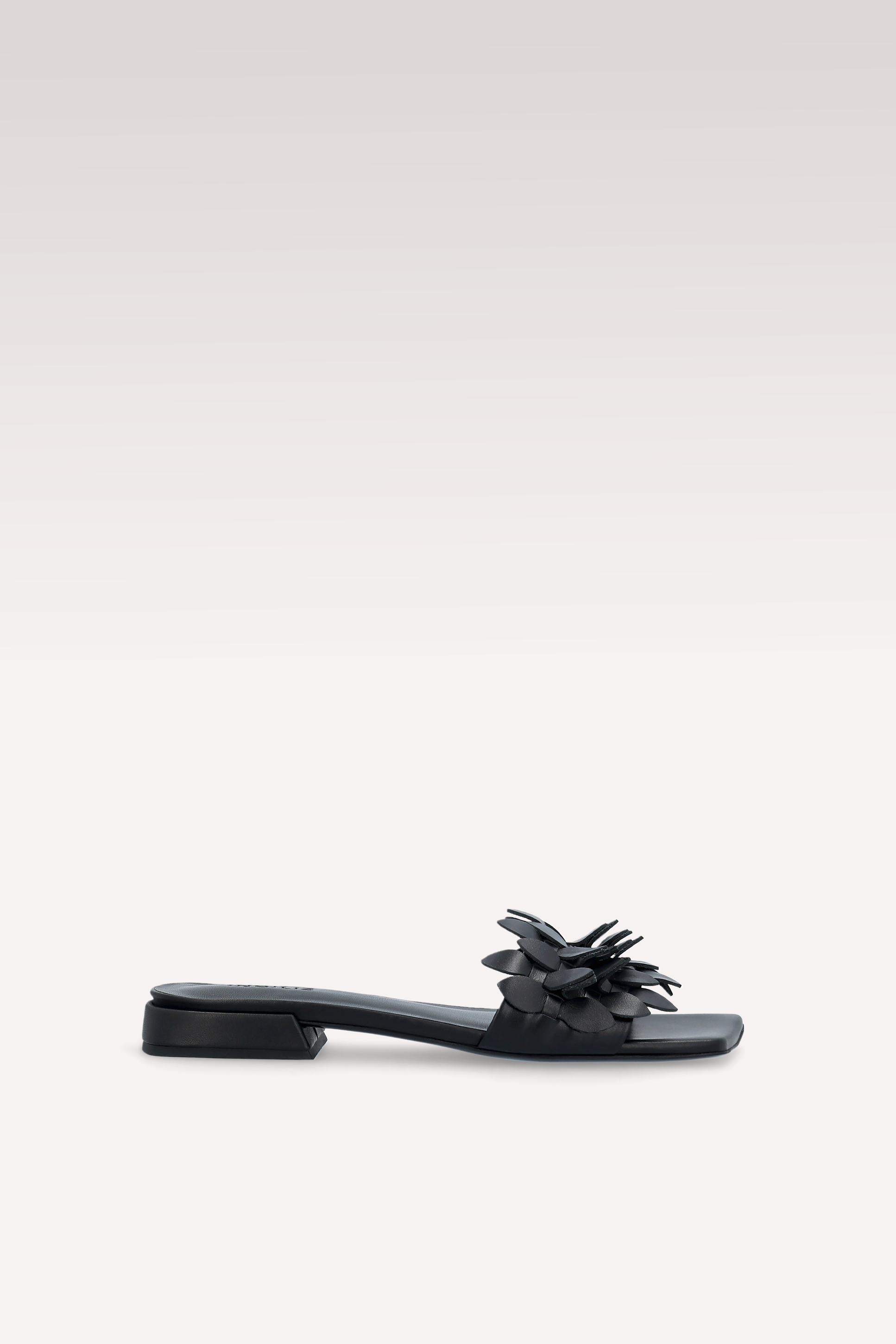 POLLY 01 BLACK LEATHER MULES