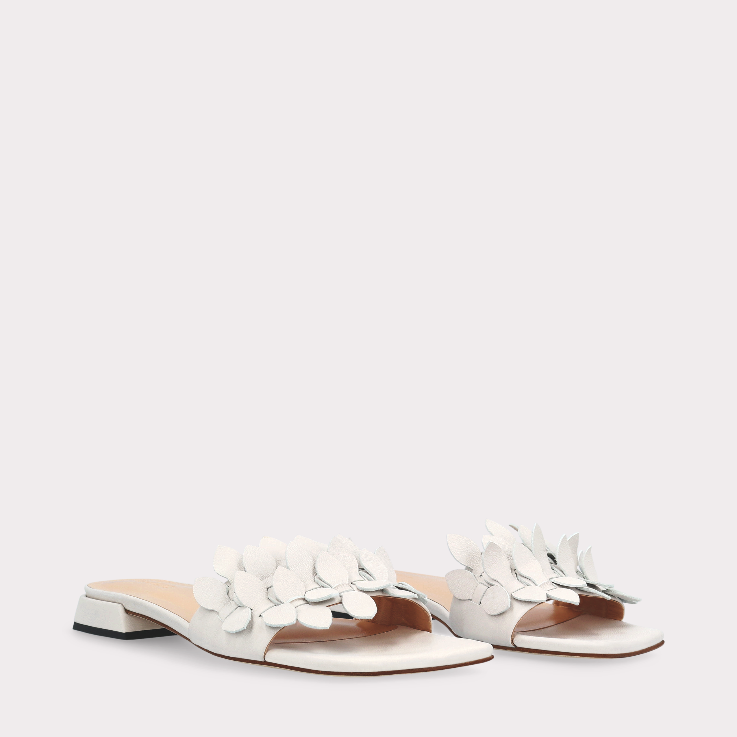 POLLY 01 IVORY LEATHER MULES