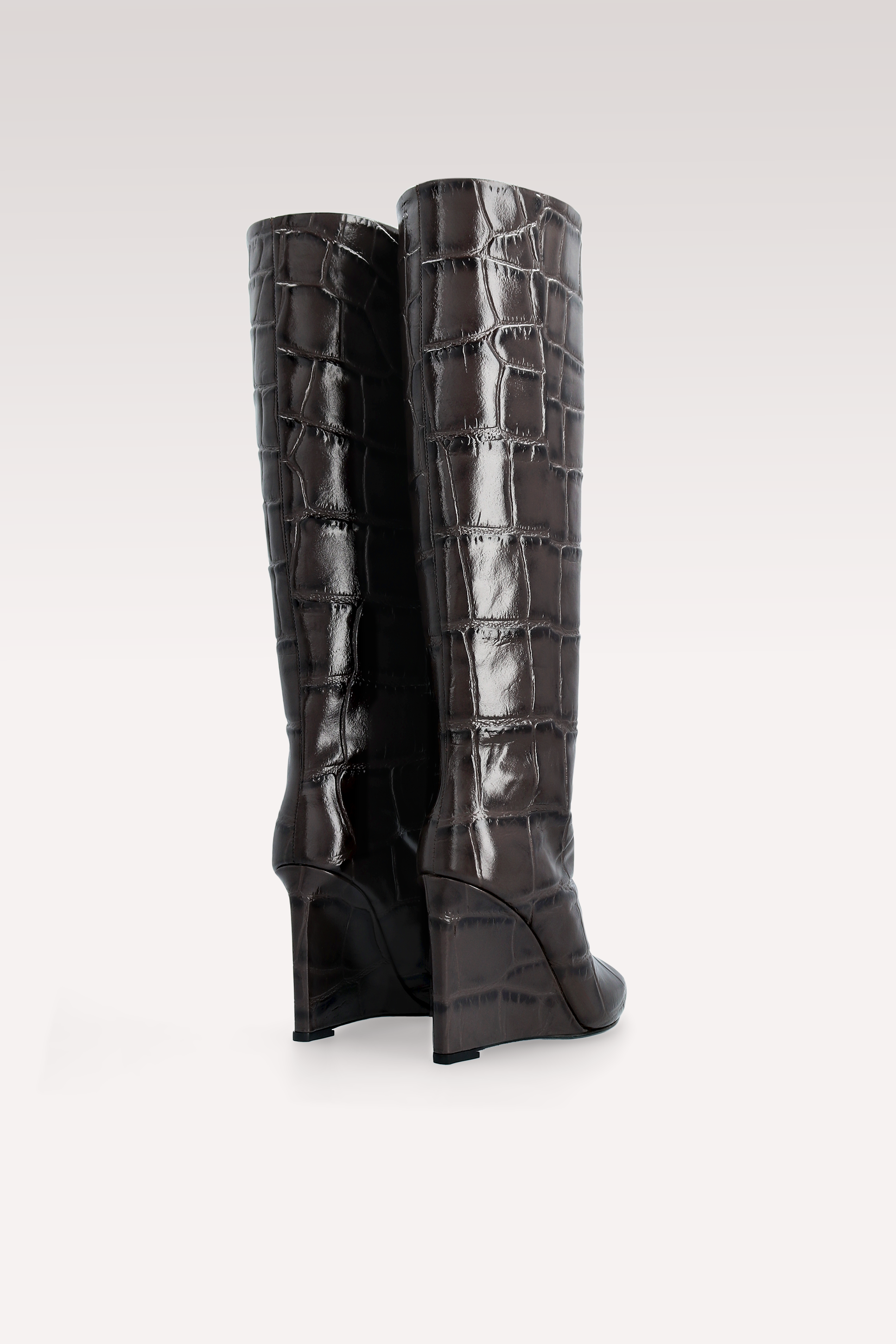 STIVALI ZEUDI 02 IN PELLE STAMPATA COCCO MARRONE E BORSA A TRACOLLA DALIA