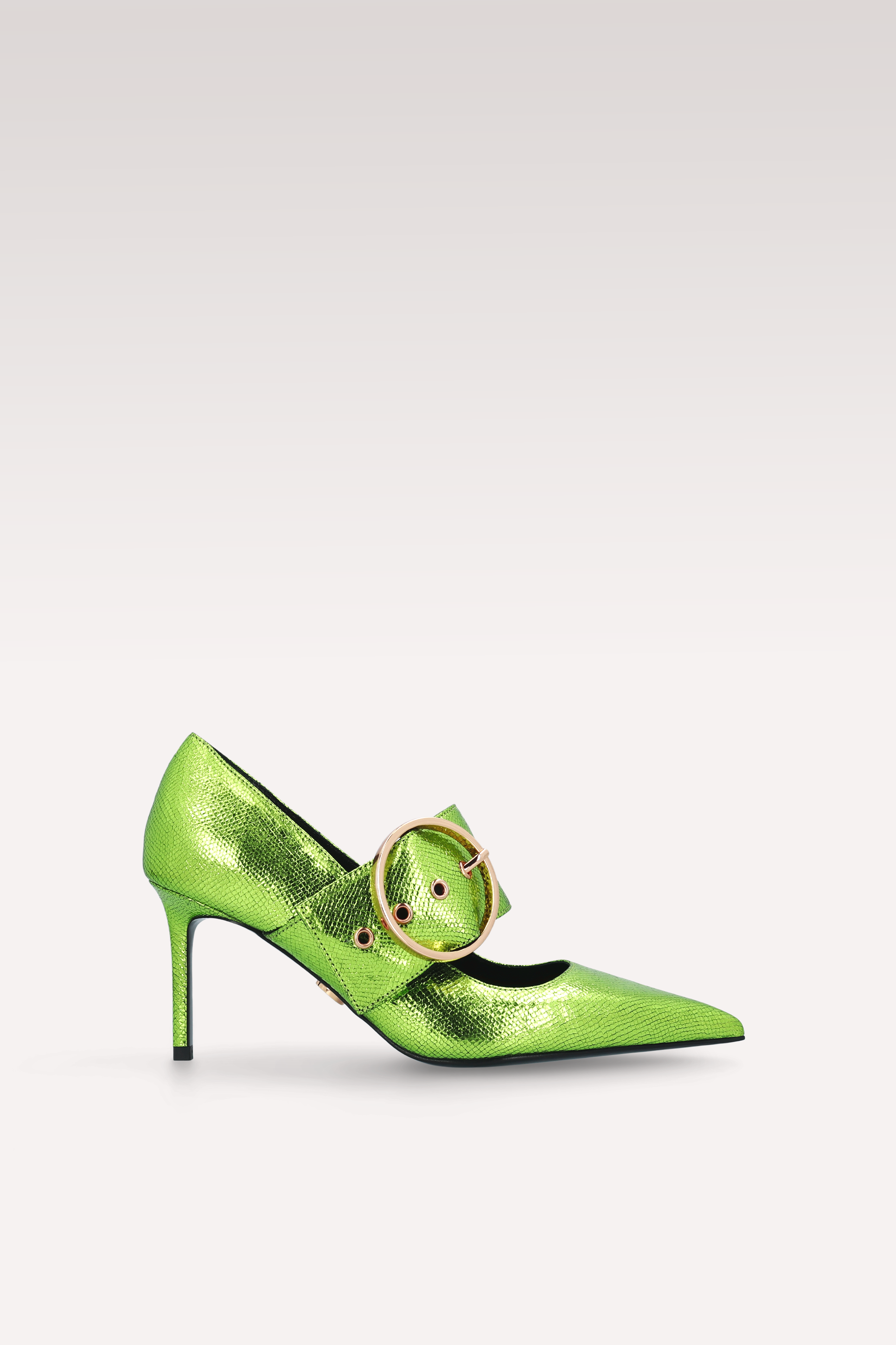 ミーパパ MIA 05 LIME COLOR CRASH VIPER MIRROR EMBOSSED LEATHER PUMPS