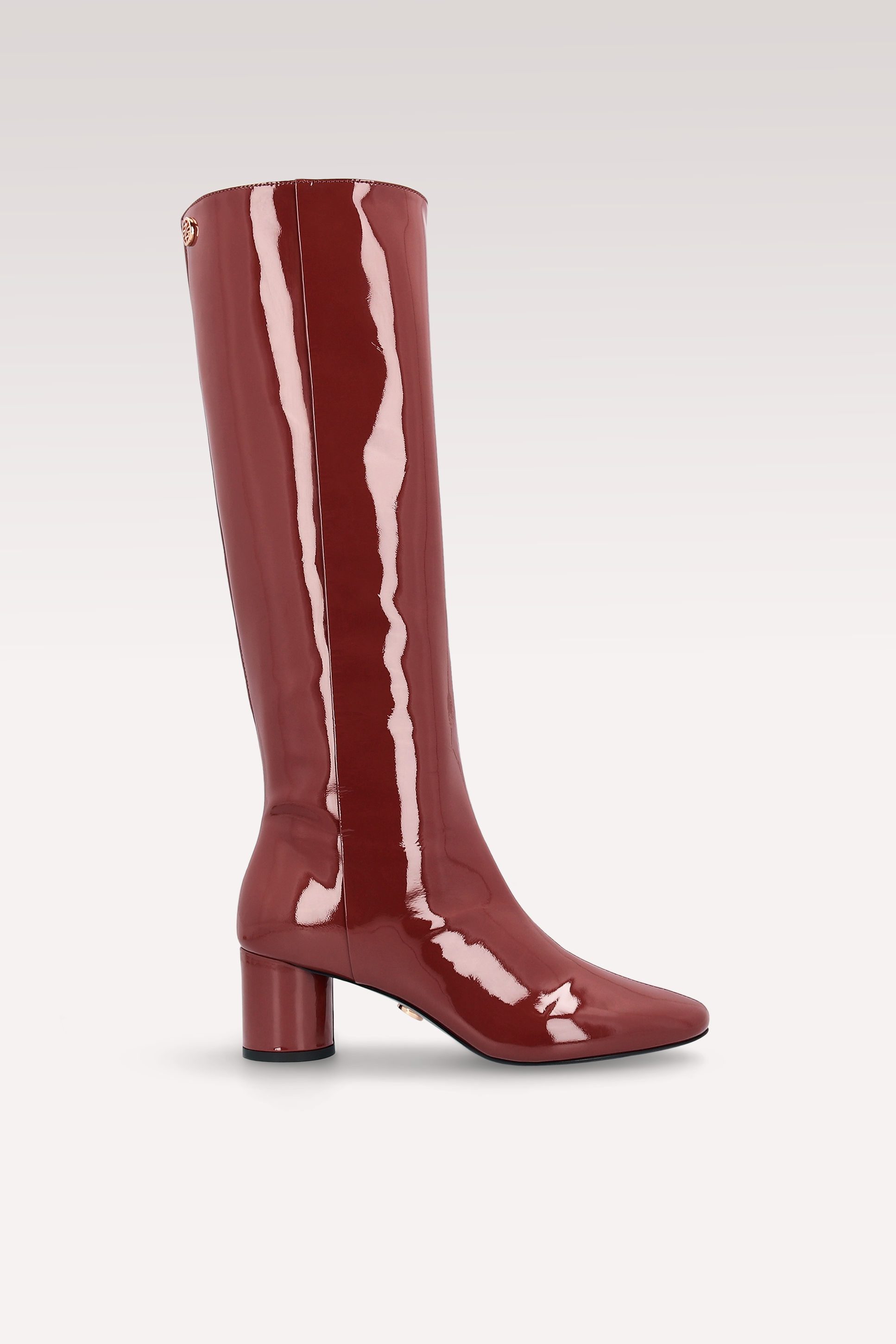 DENISE 03 BURGUNDY PATENT LEATHER BOOTS