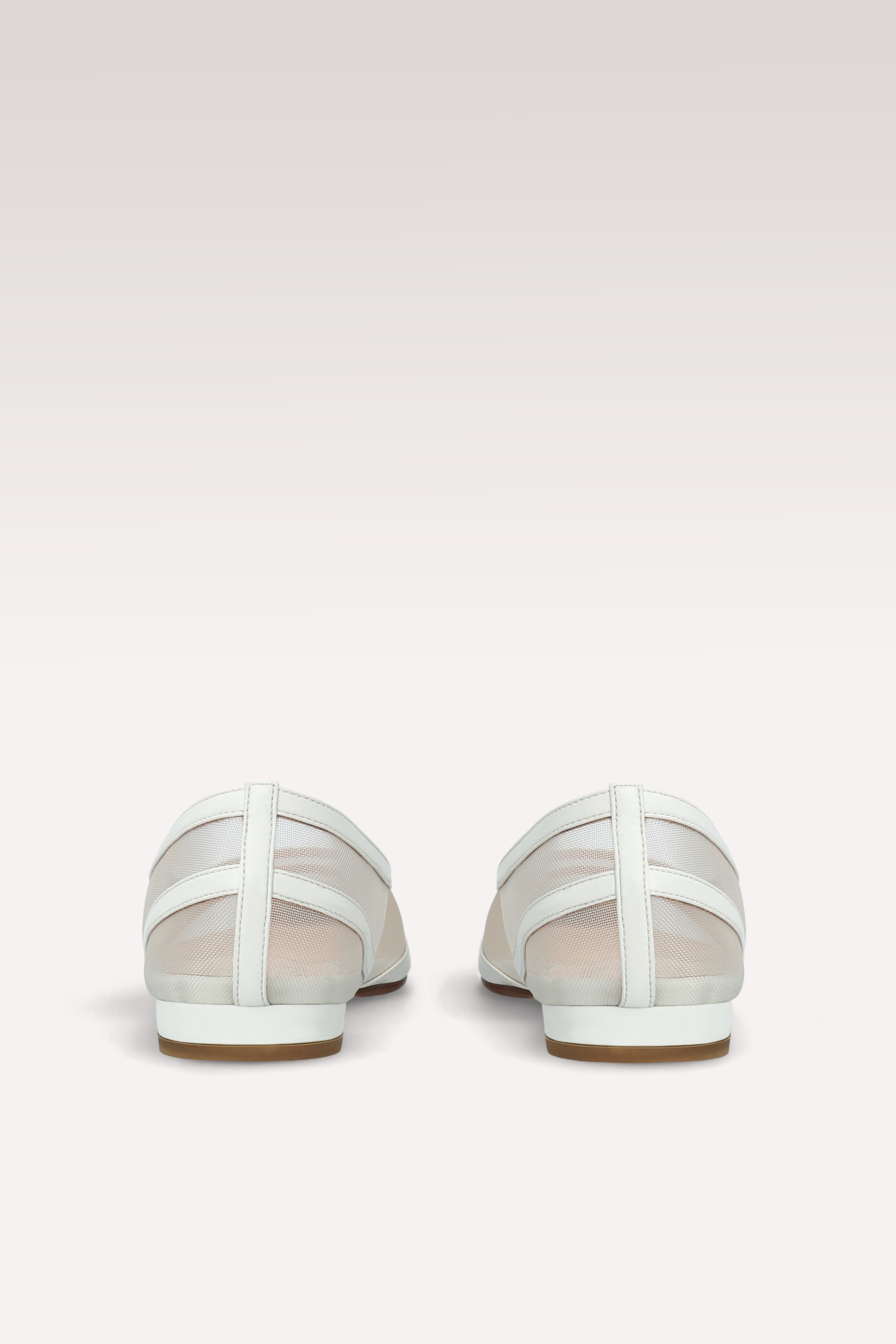 MAYA WHITE LEATHER AND MESH BALLERINAS