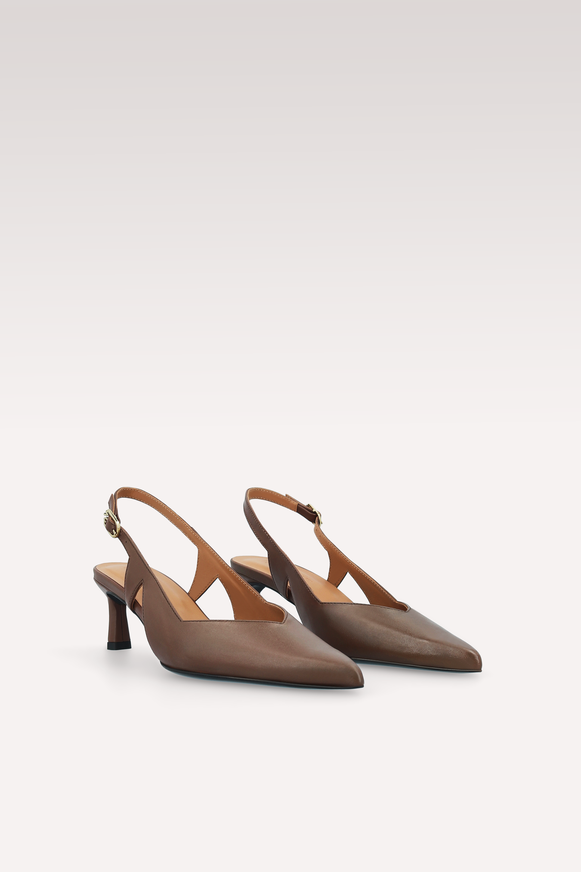 ORCHID BROWN NAPPA LEATHER SLINGBACK PUMPS