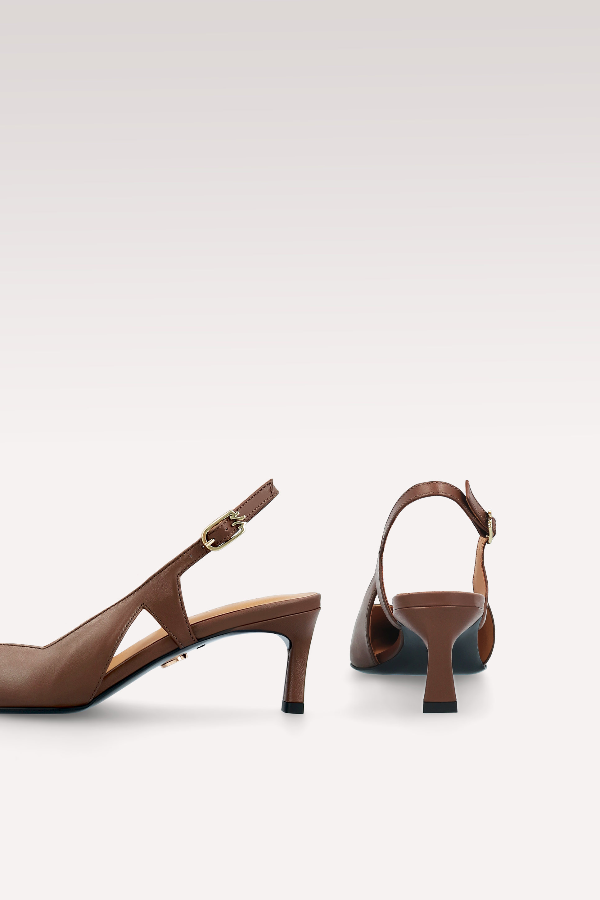 ORCHID BROWN NAPPA LEATHER SLINGBACK PUMPS