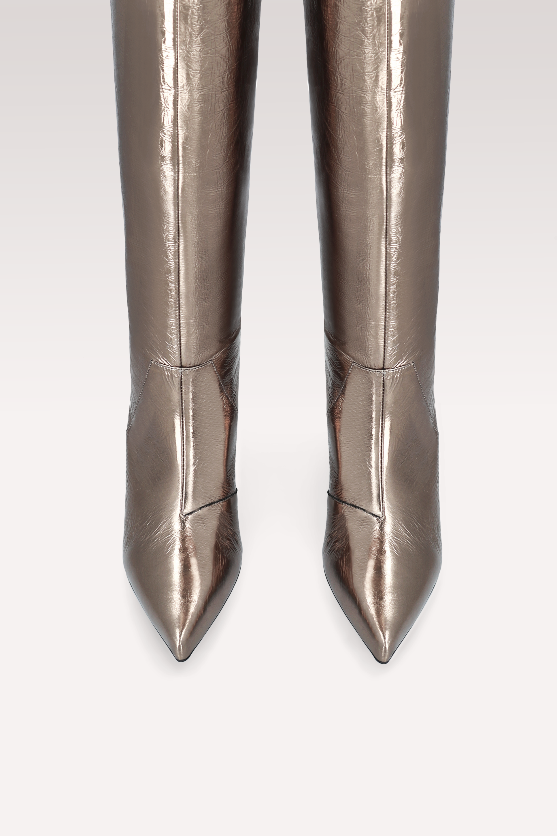OLGA BRASS METALLIC WRINKLED LEATHER BOOTS