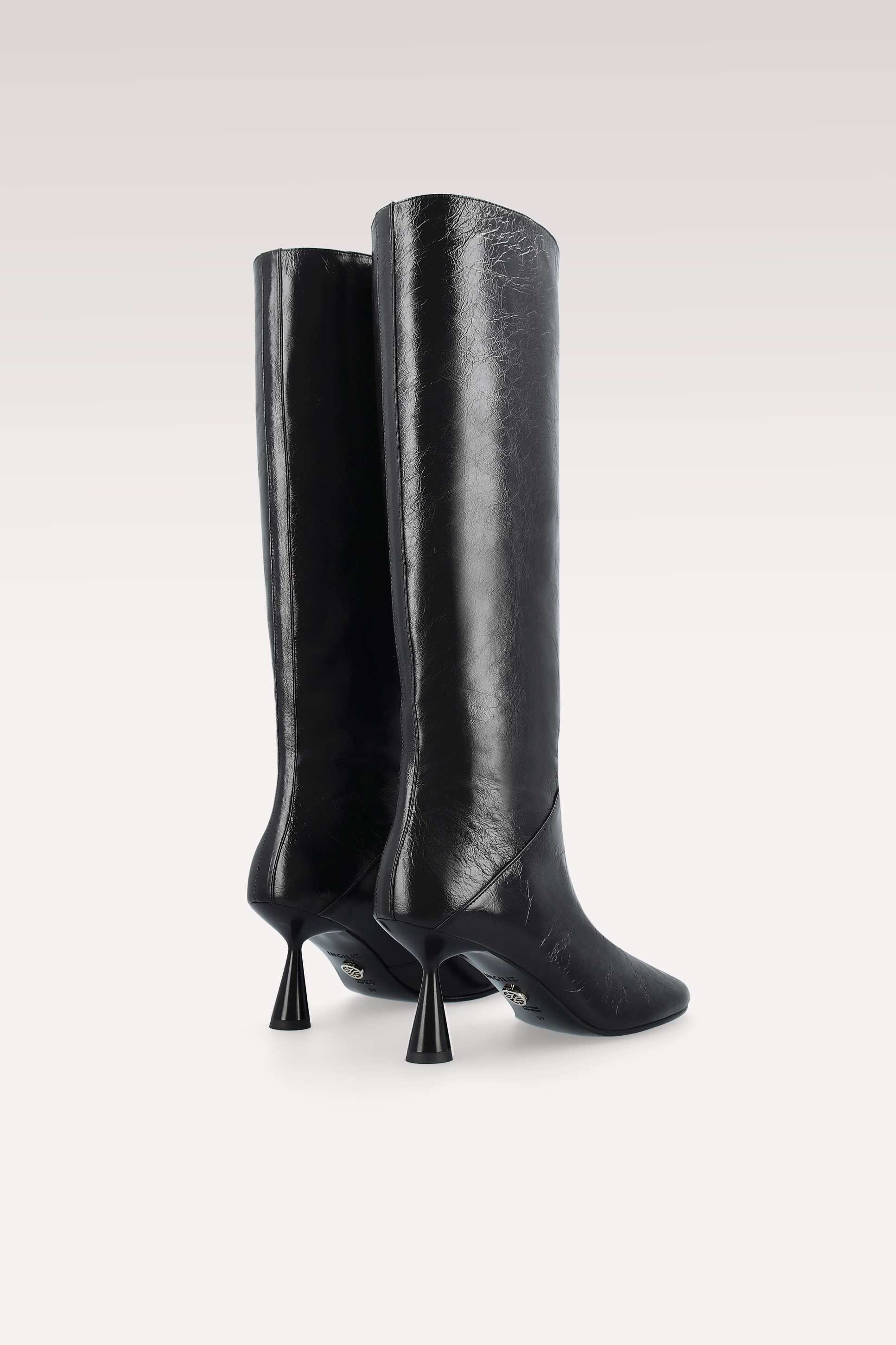ZIGGY BLACK WRINKLED NAPPA LEATHER BOOTS