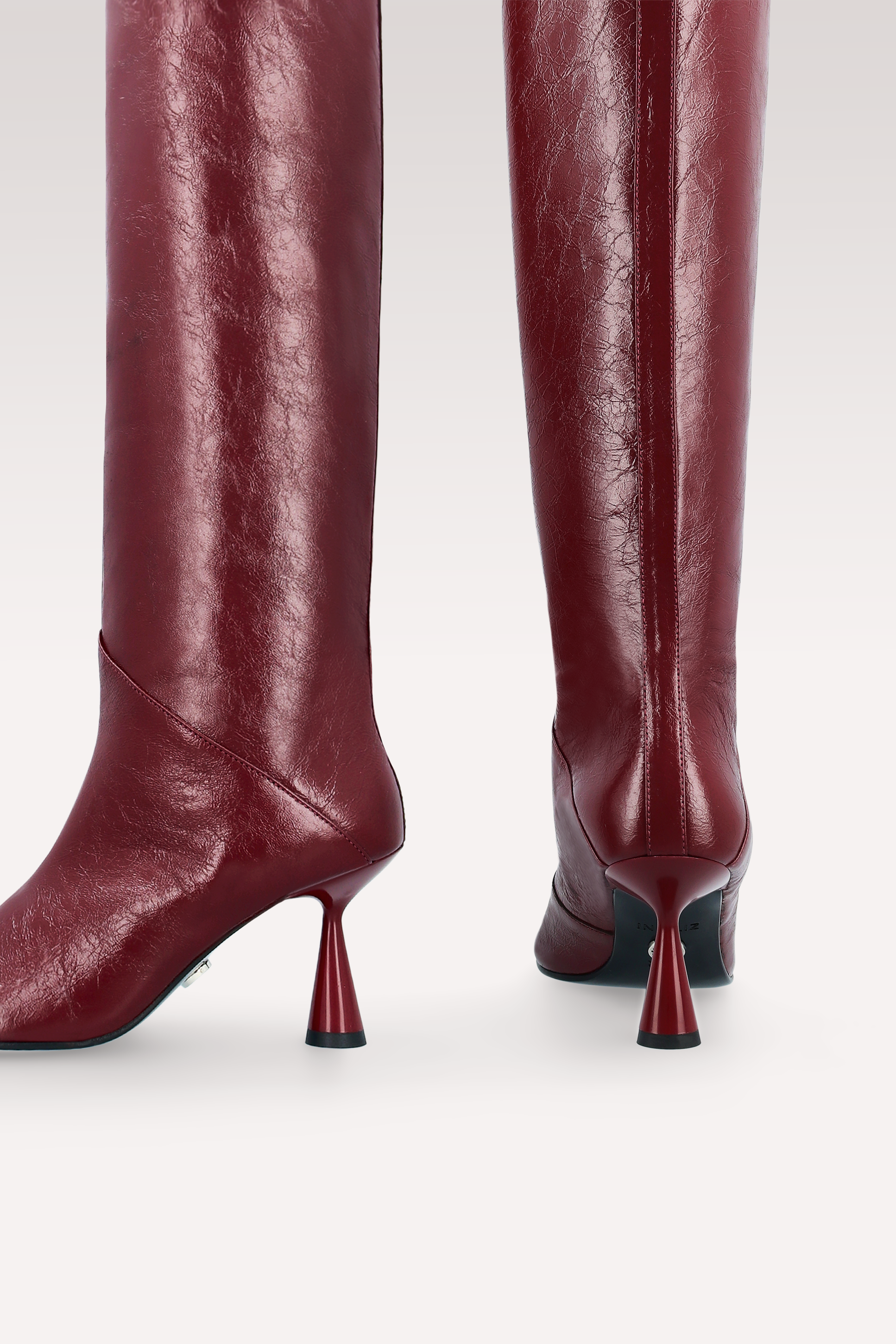 ZIGGY CHERRY WRINKLED NAPPA LEATHER BOOTS