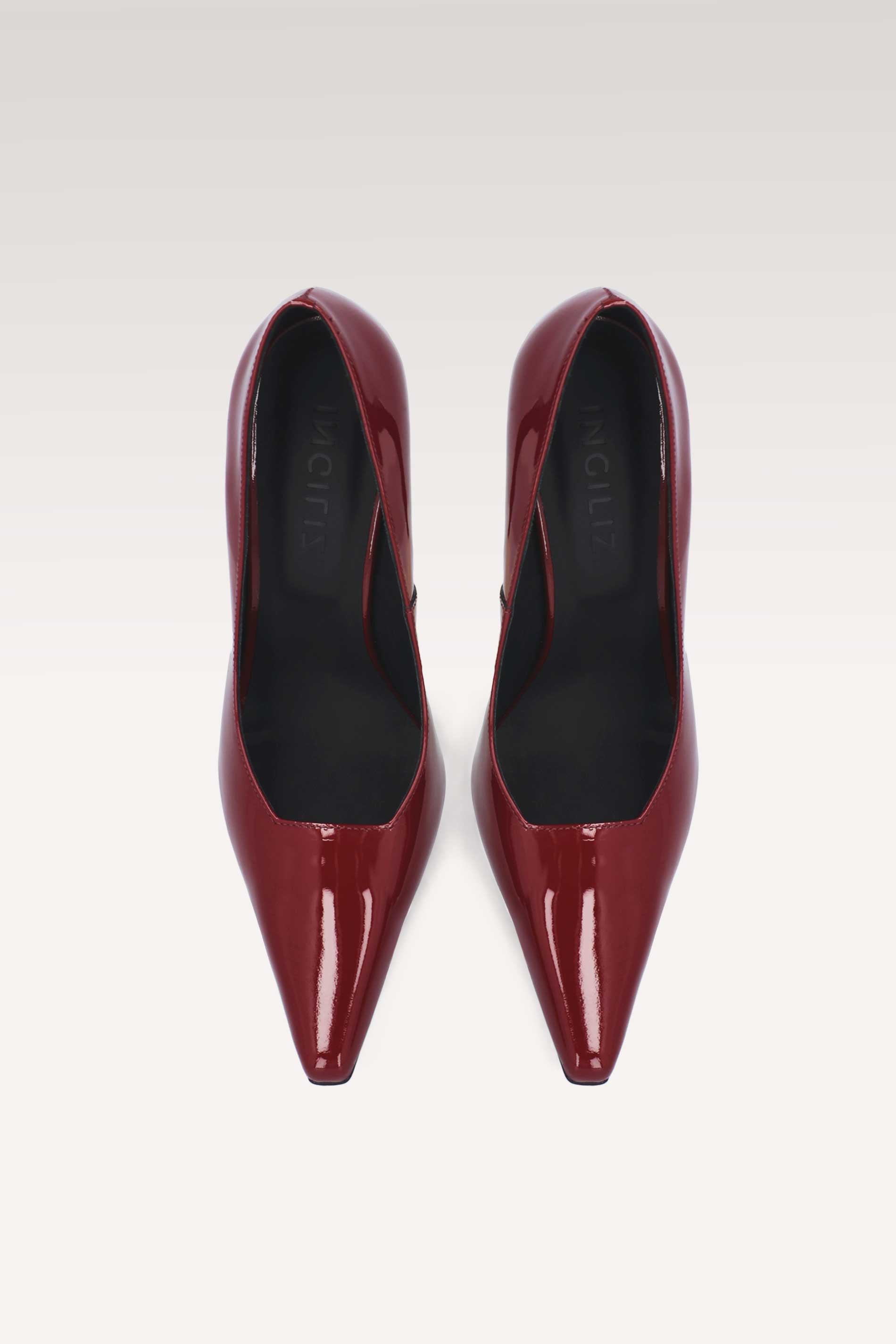 NAOMI CHERRY PATENT LEATHER PUMPS