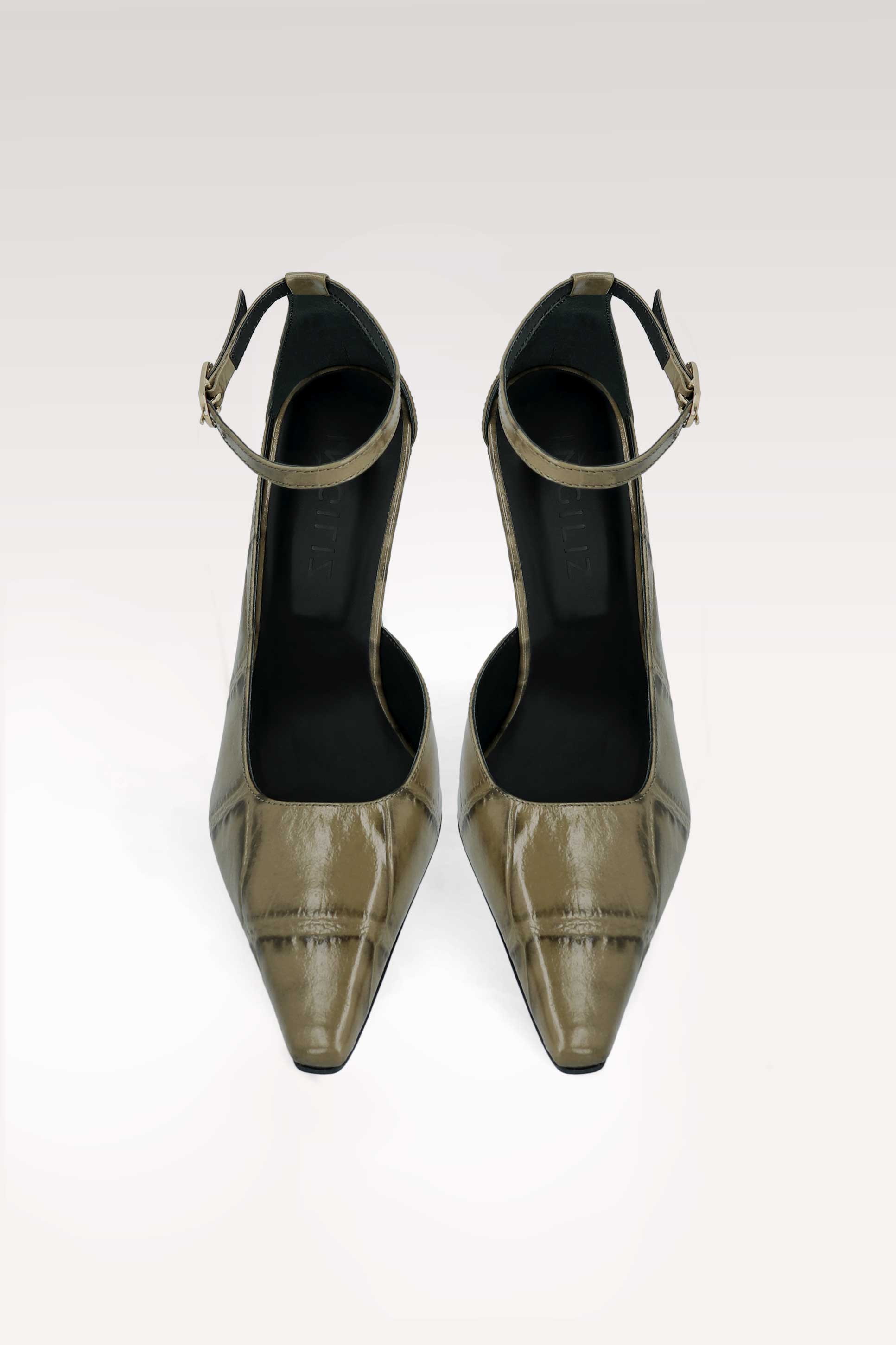 NORA OLIVIE COCCO EMBOSSED LEATHER PUMPS
