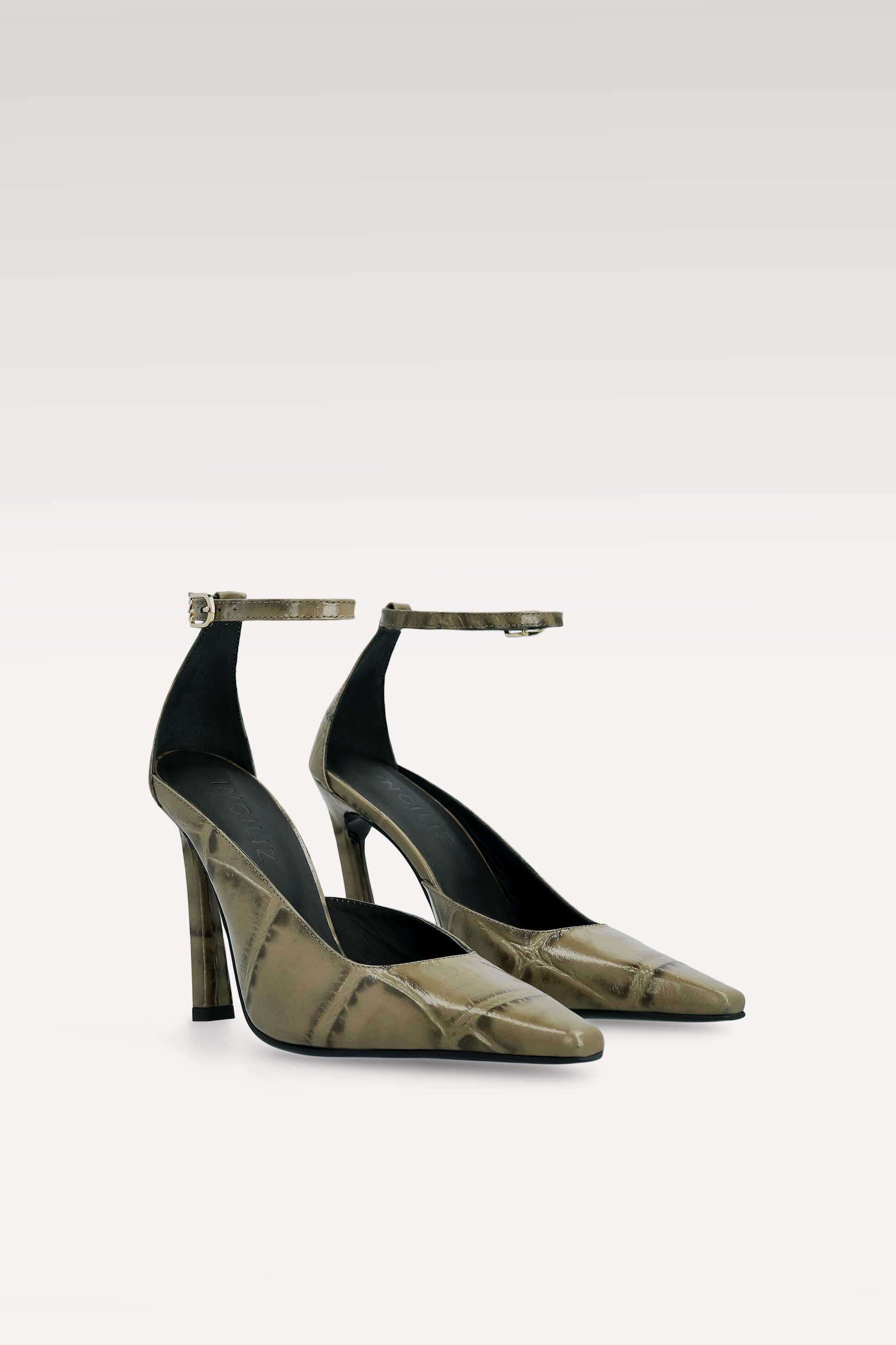 NORA OLIVIE COCCO EMBOSSED LEATHER PUMPS