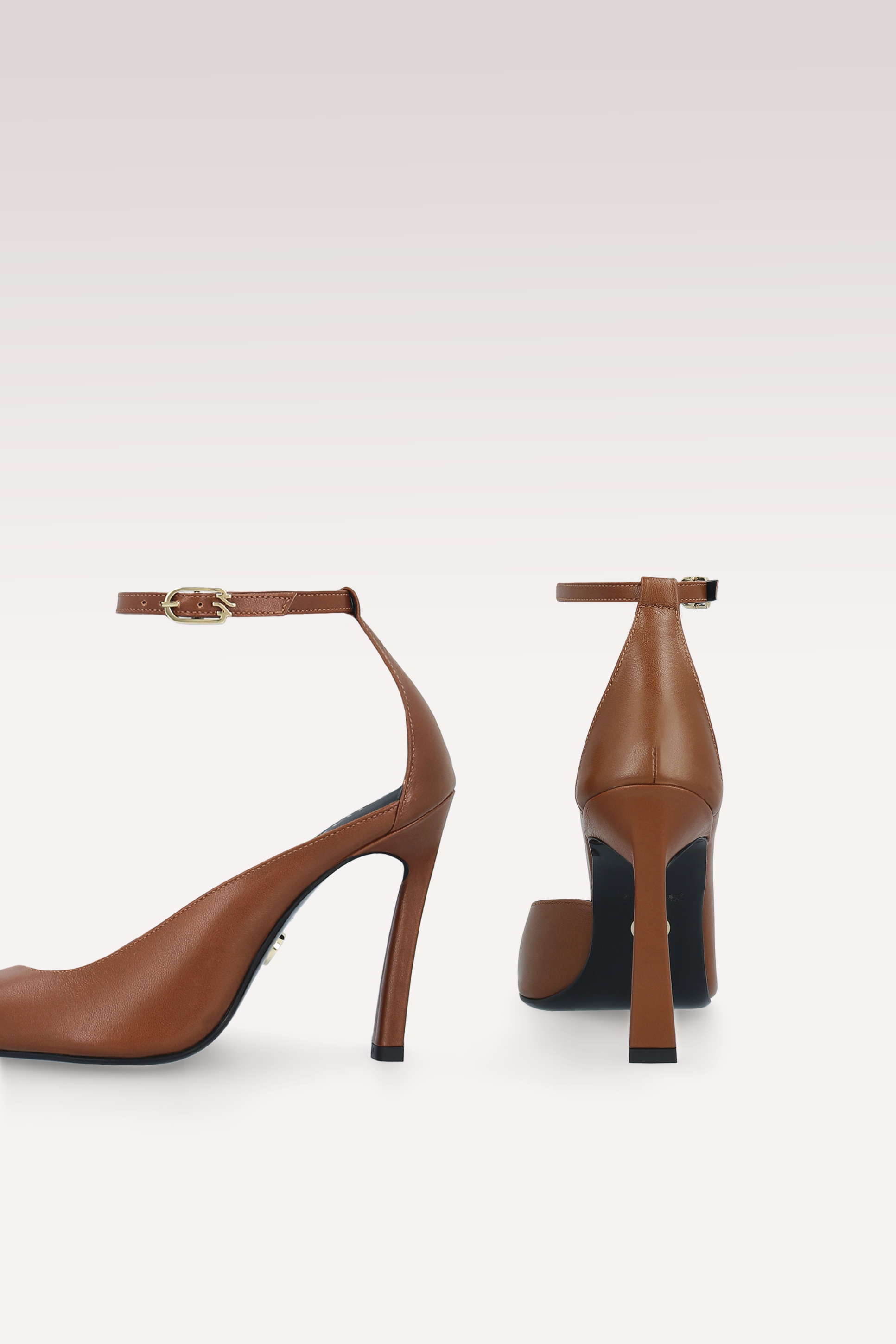 NORA BROWN NAPPA LEATHER PUMPS