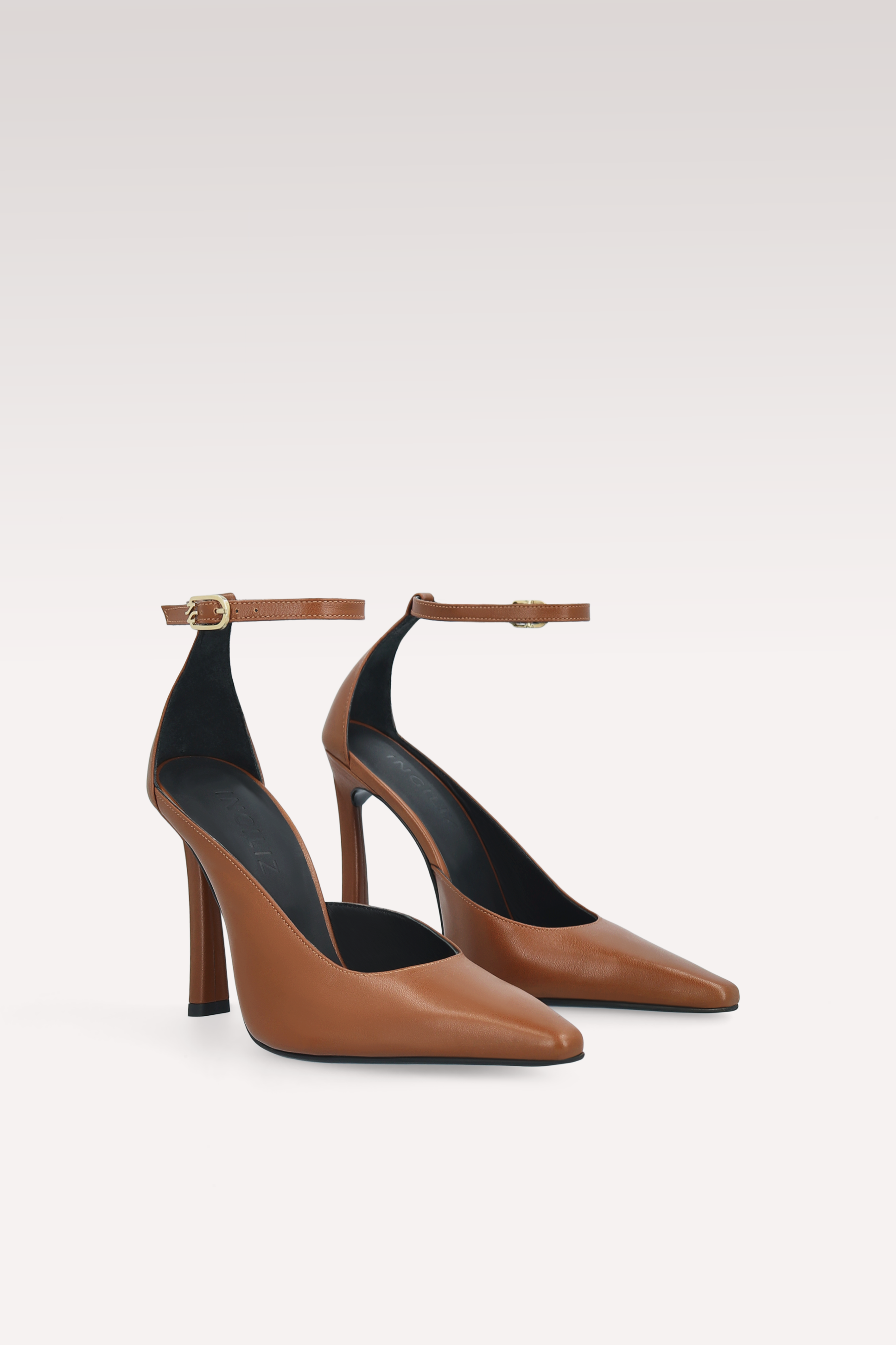 NORA BROWN NAPPA LEATHER PUMPS
