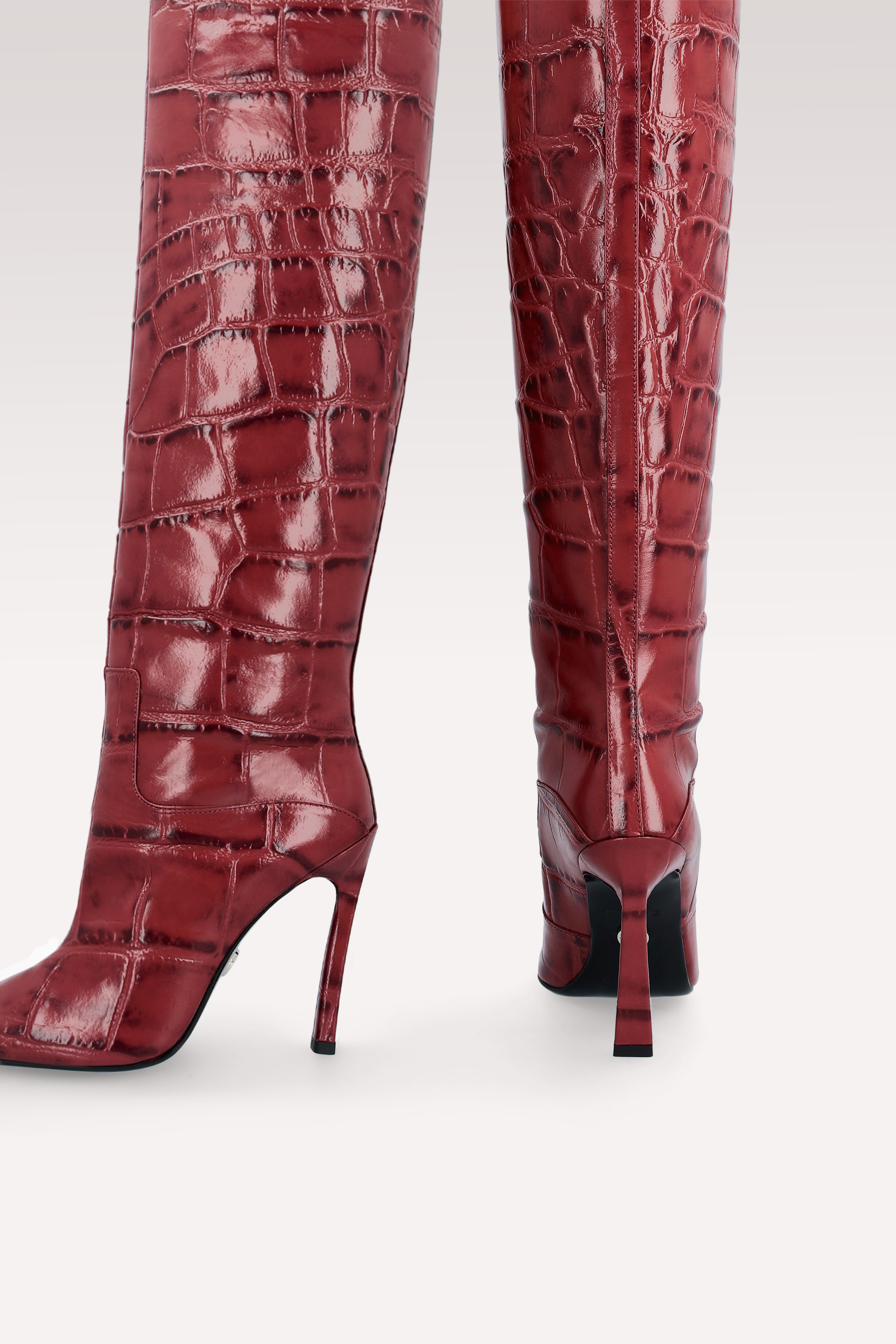 NATALIE CHERY COCCO EMBOSSED LEATHER BOOTS