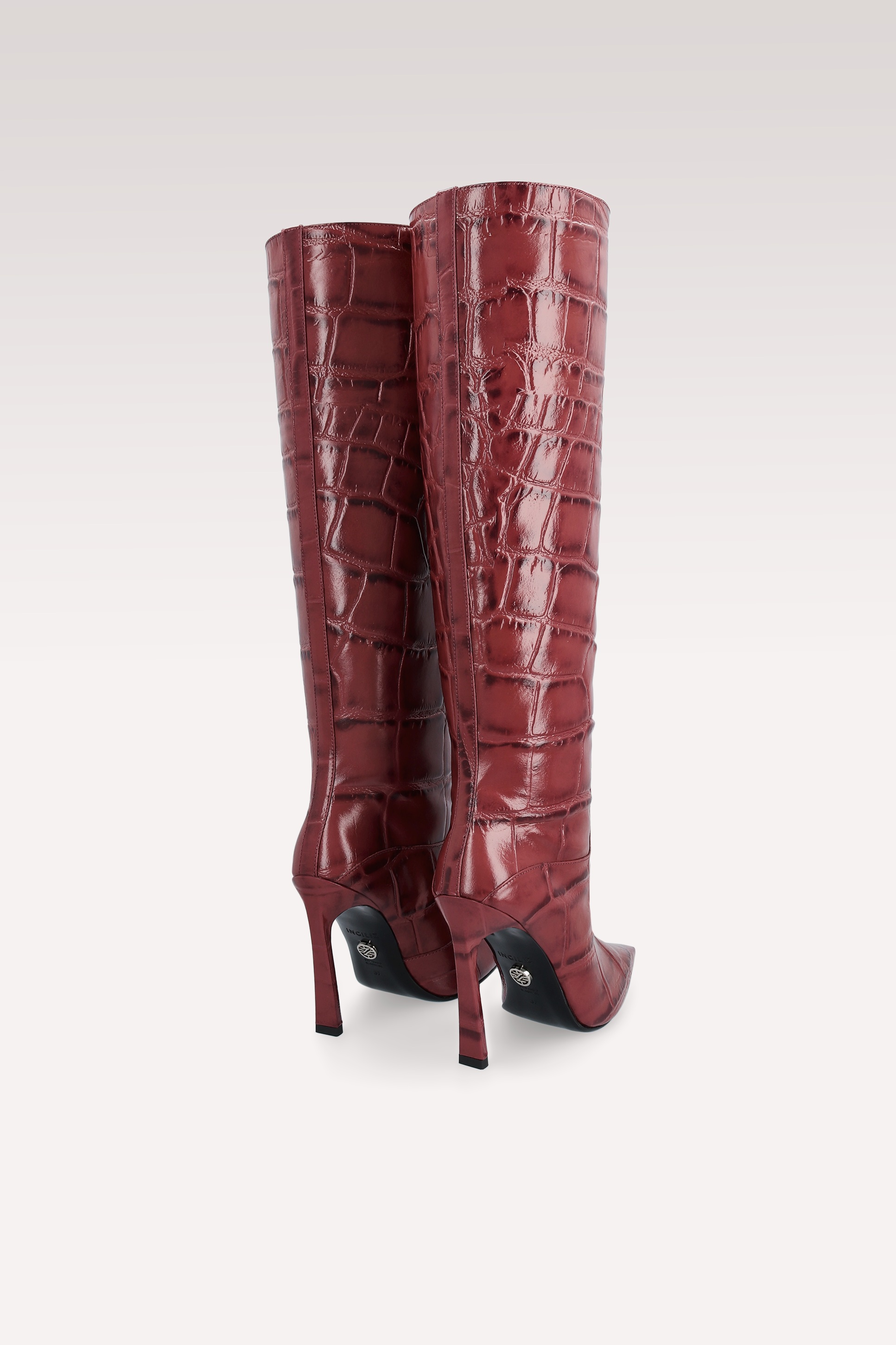 NATALIE CHERY COCCO EMBOSSED LEATHER BOOTS