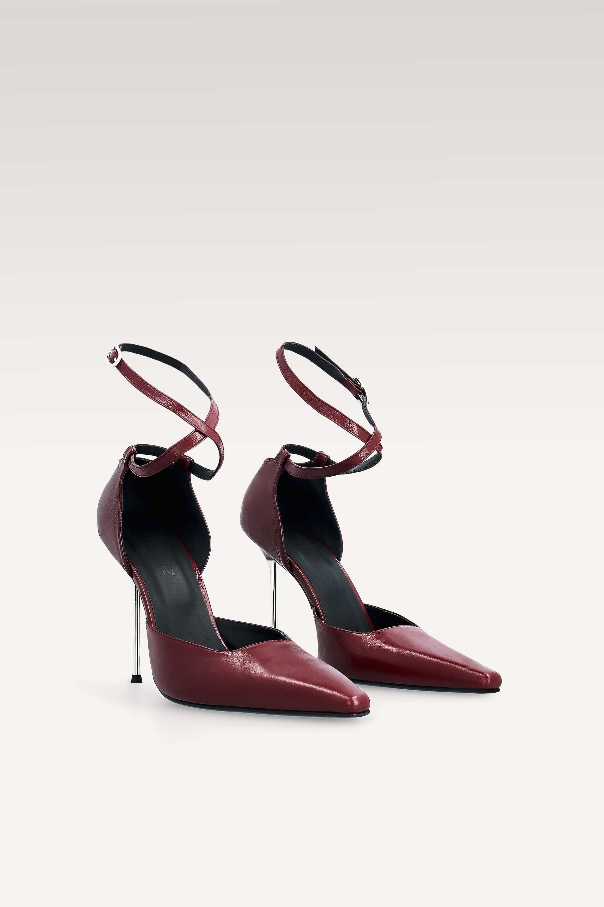 STAR CHERRY WRINKLED NAPPA LEATHER PUMPS AND DALIA SHOULDER BAG