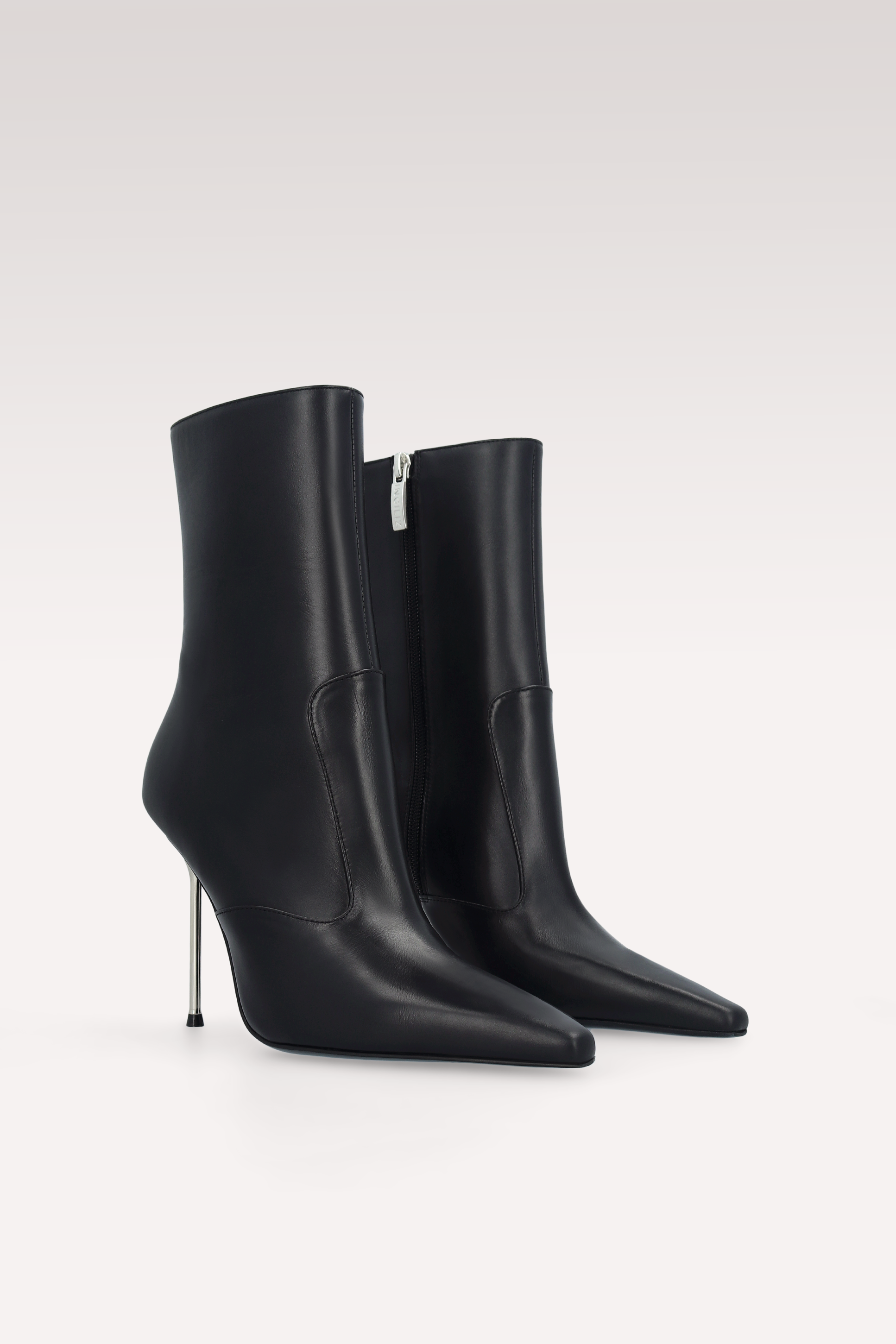 SUSAN BLACK NAPPA LEATHER ANKLE BOOTS