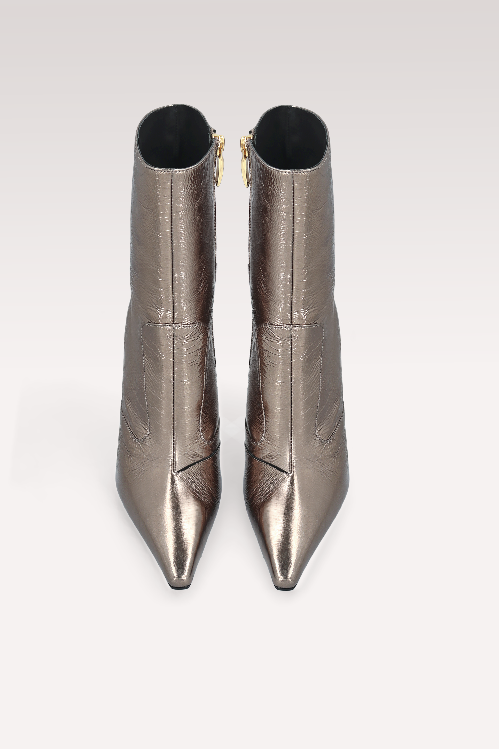 SUSAN BRASS METALLIC WRINKLED LEATHER ANKLE BOOTS