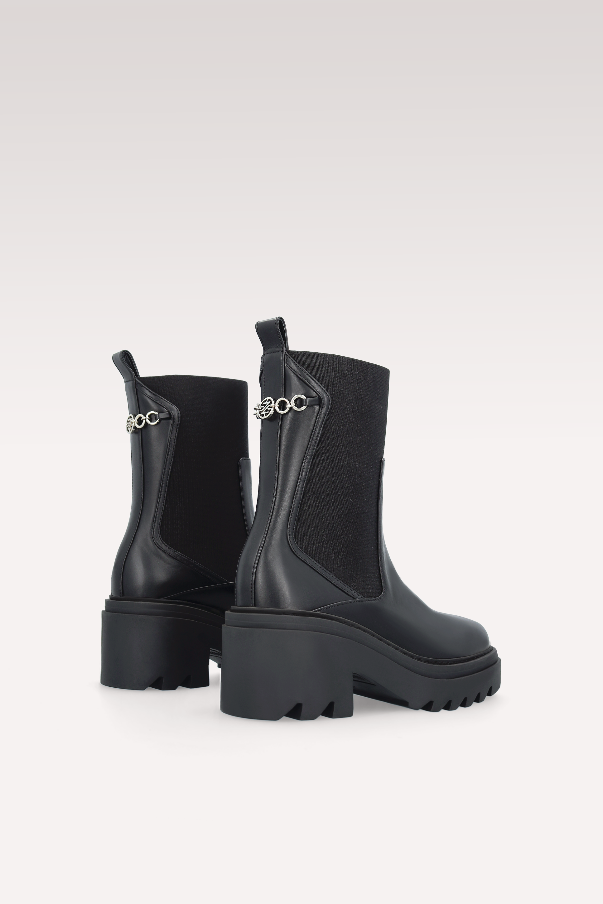 VERA BLACK NAPPA LEATHER ANKLE BOOTS
