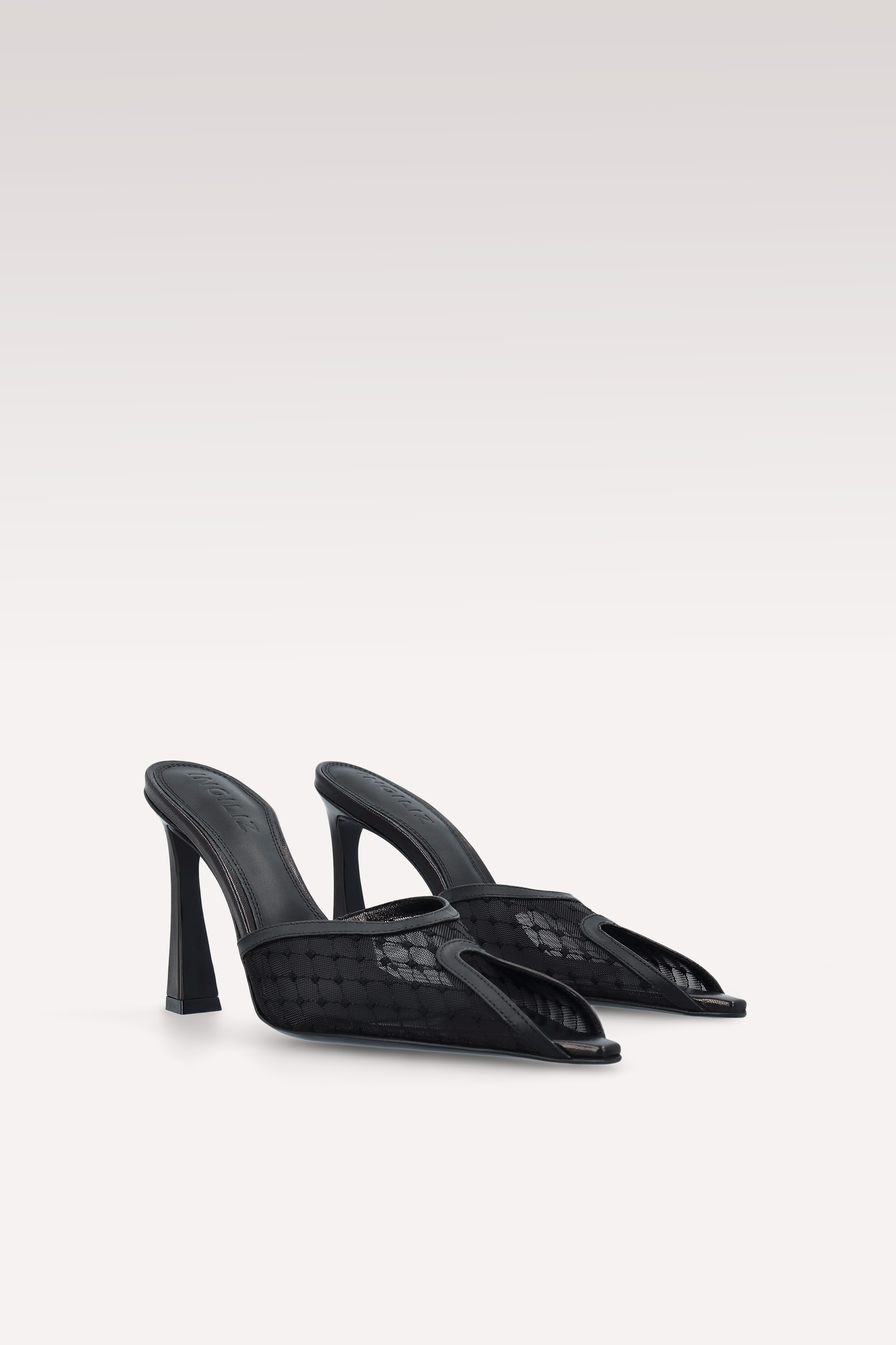 VELLORA LEATHER AND MESH MULES AND DAISY BLACK LEATHER SHOULDER BAG