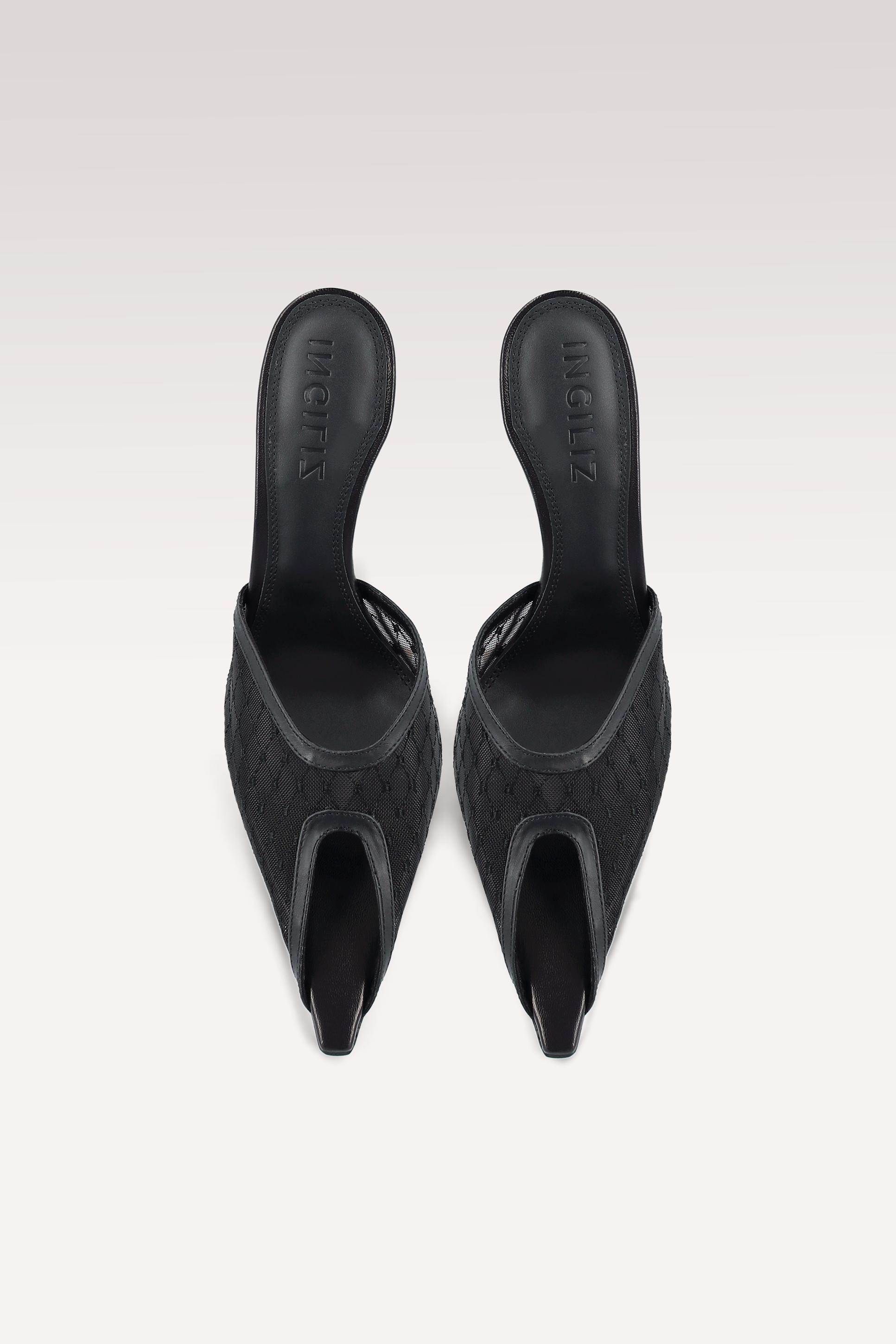 VELLORA LEATHER AND MESH MULES AND DAISY BLACK LEATHER SHOULDER BAG