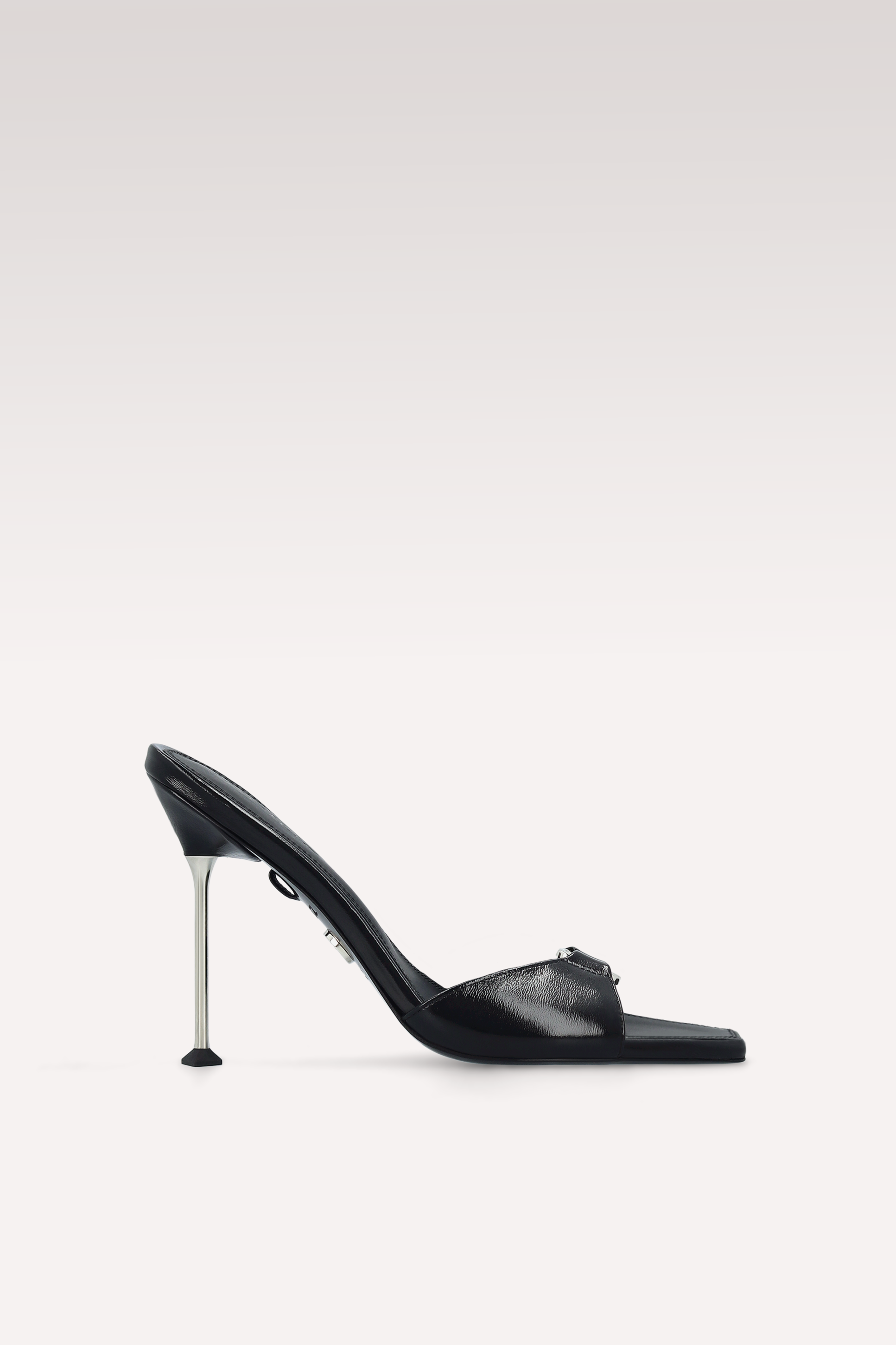 STARDUST BLACK CREASED SHINY LEATHER SANDALS